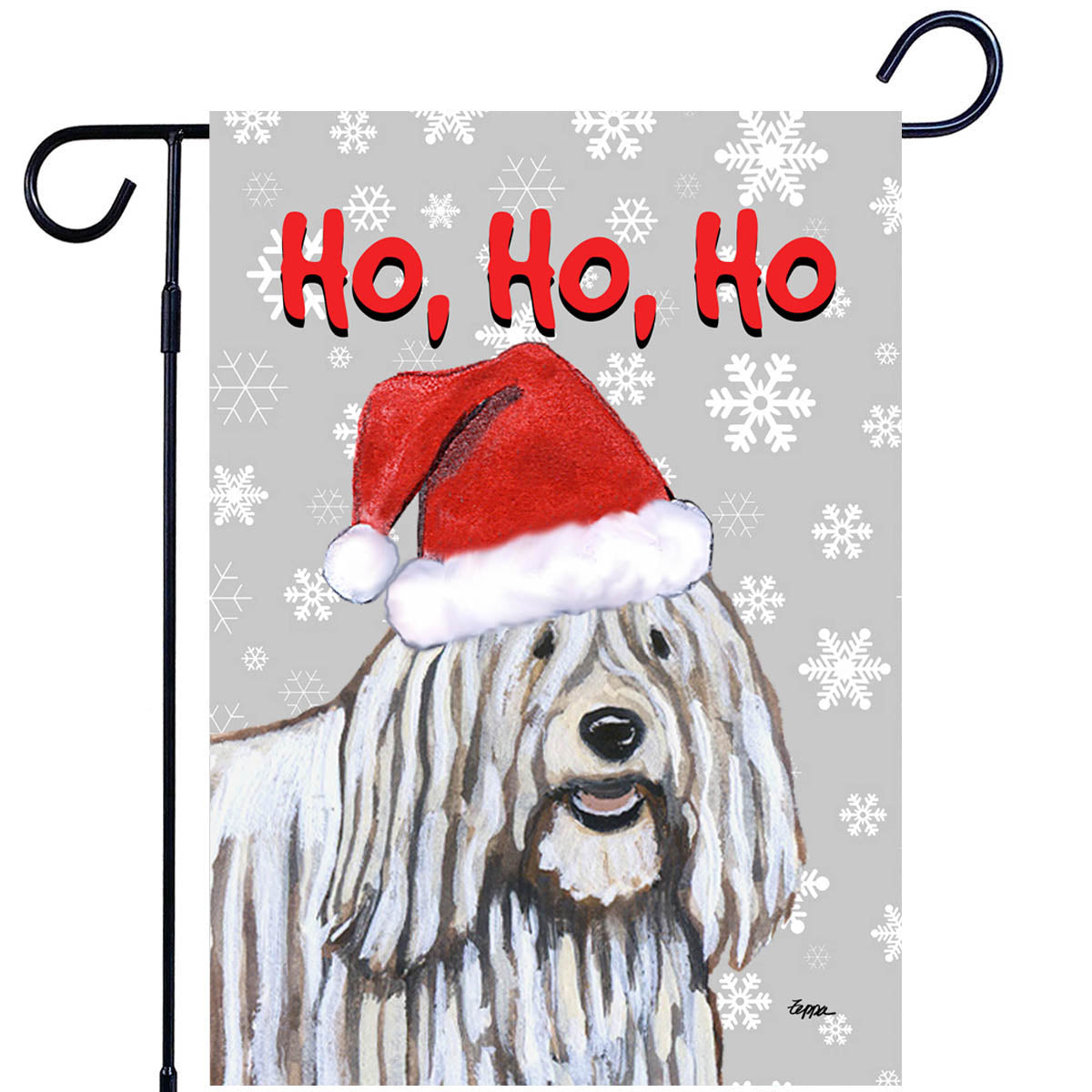 Komondor Ho Ho Ho Garden Flag