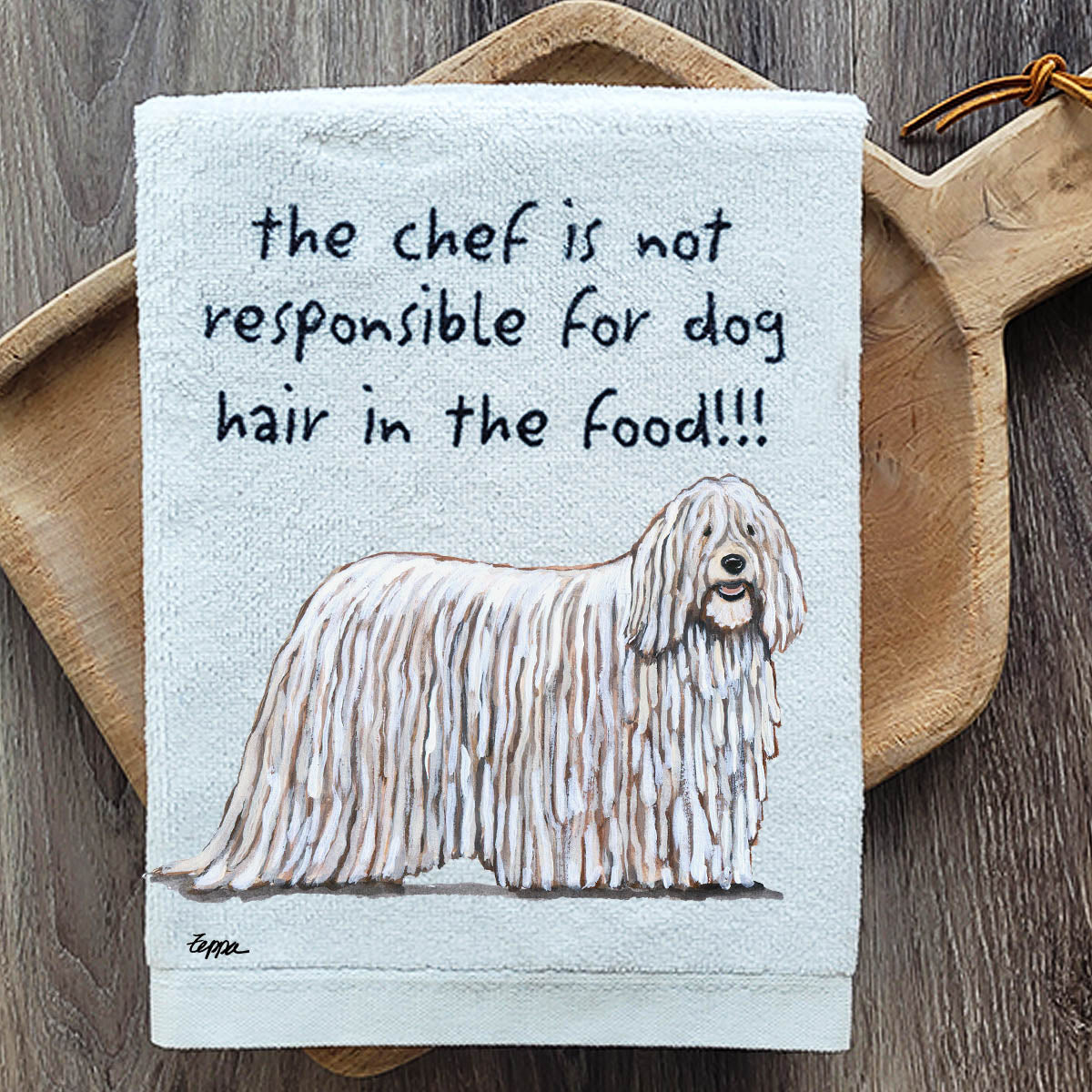 Pawsitively Adorable Komondor Kitchen Towel