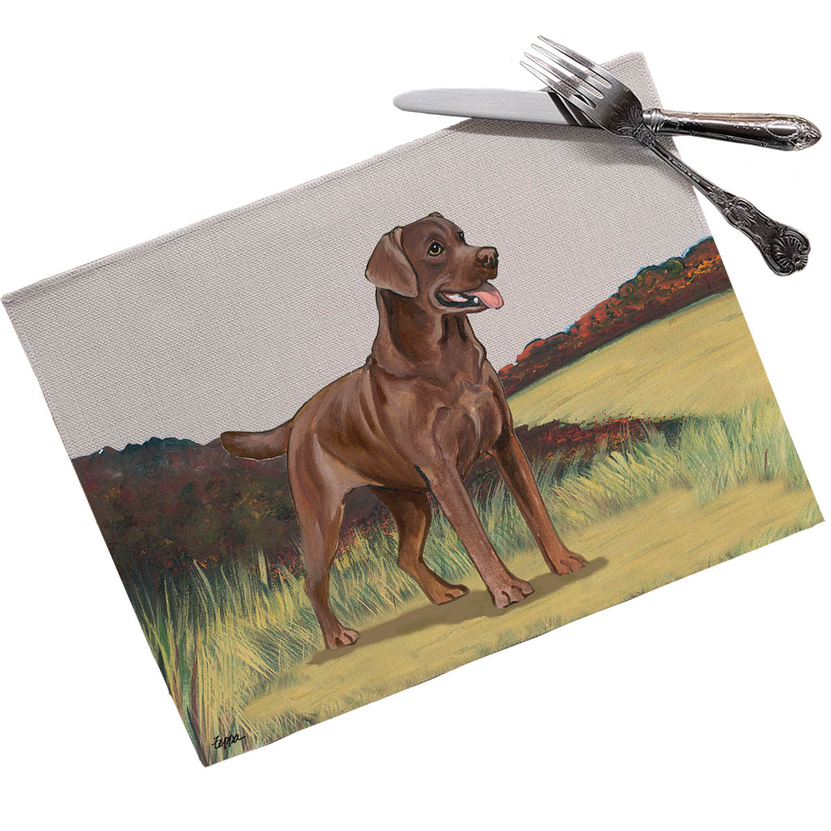 Labrador Retriever, Chocolate Scenic Placemats