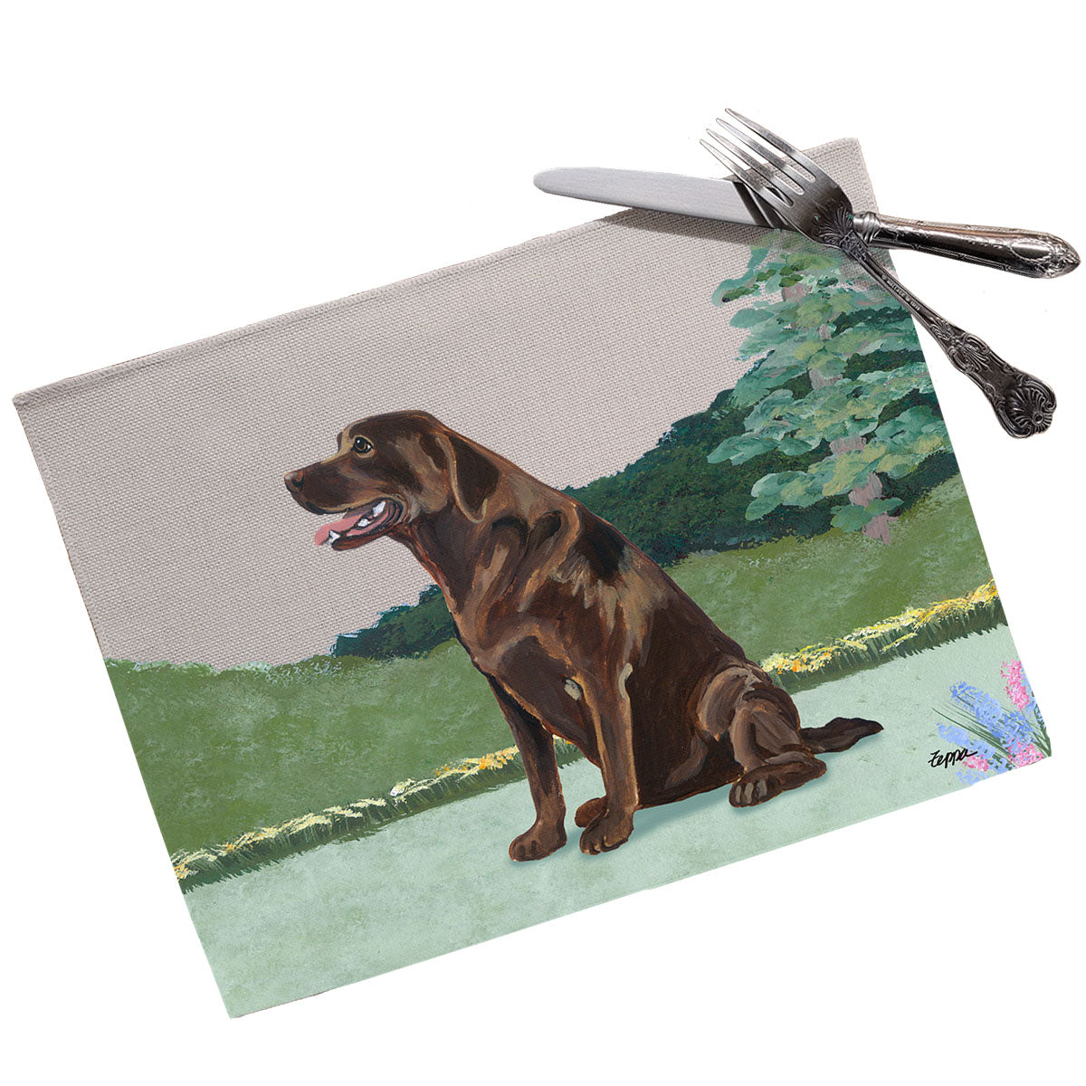 Labrador Retriever, Chocolate Scenic Placemats