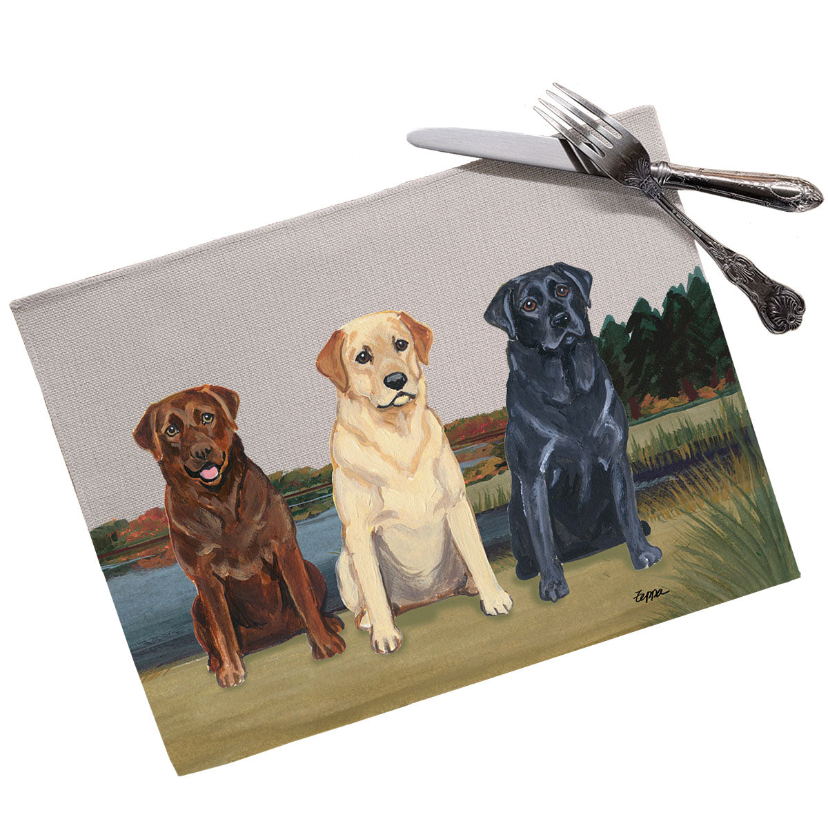 Labrador Retriever Trio Scenic Placemats