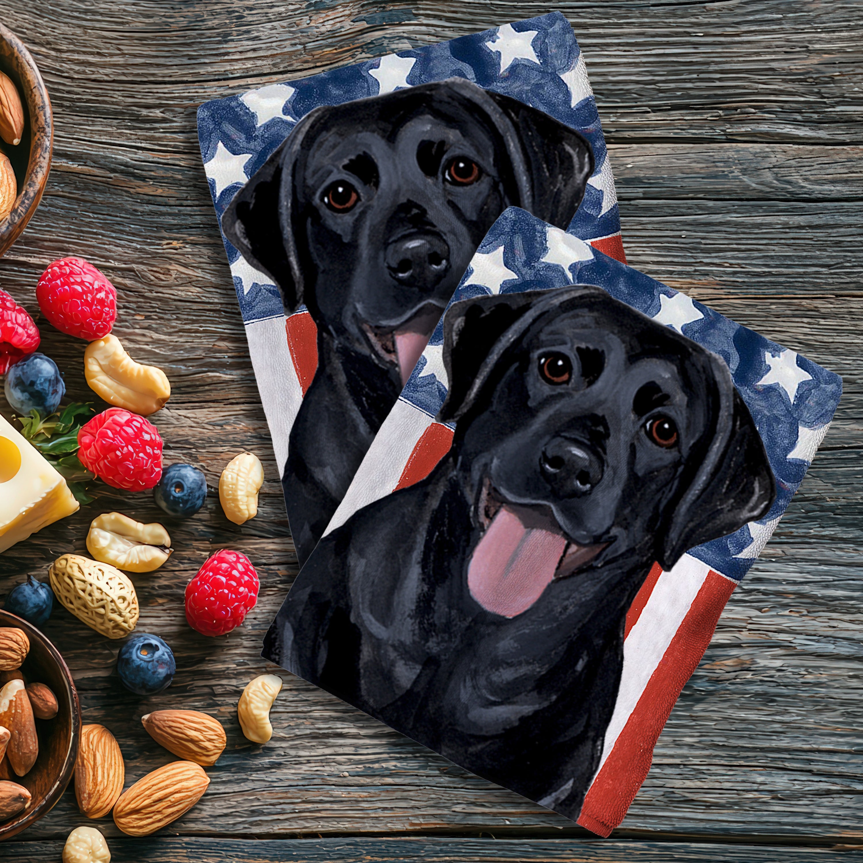 Black Lab Americana Kitchen Towel Set