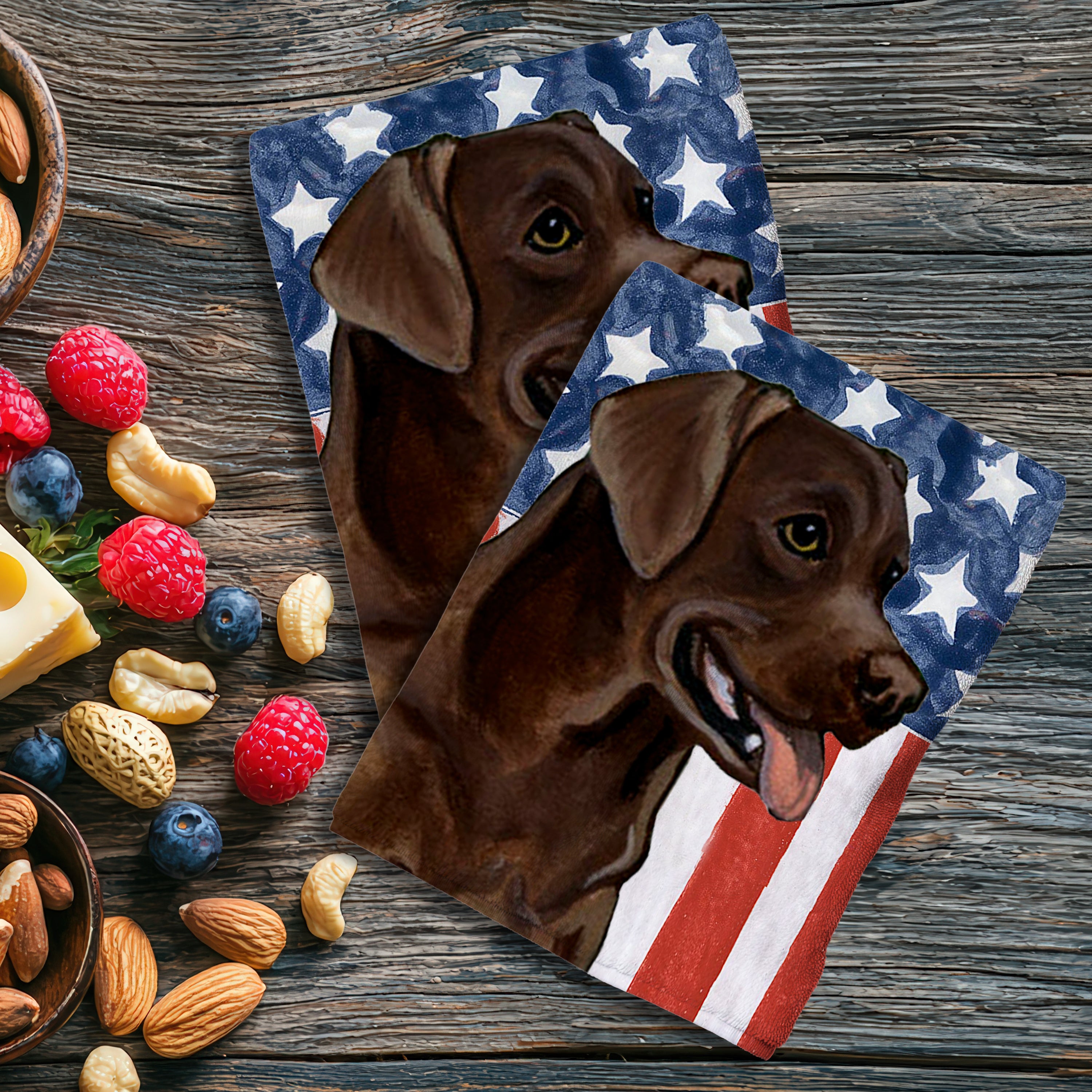 Chocolate Lab Americana Kitchen Towel Set