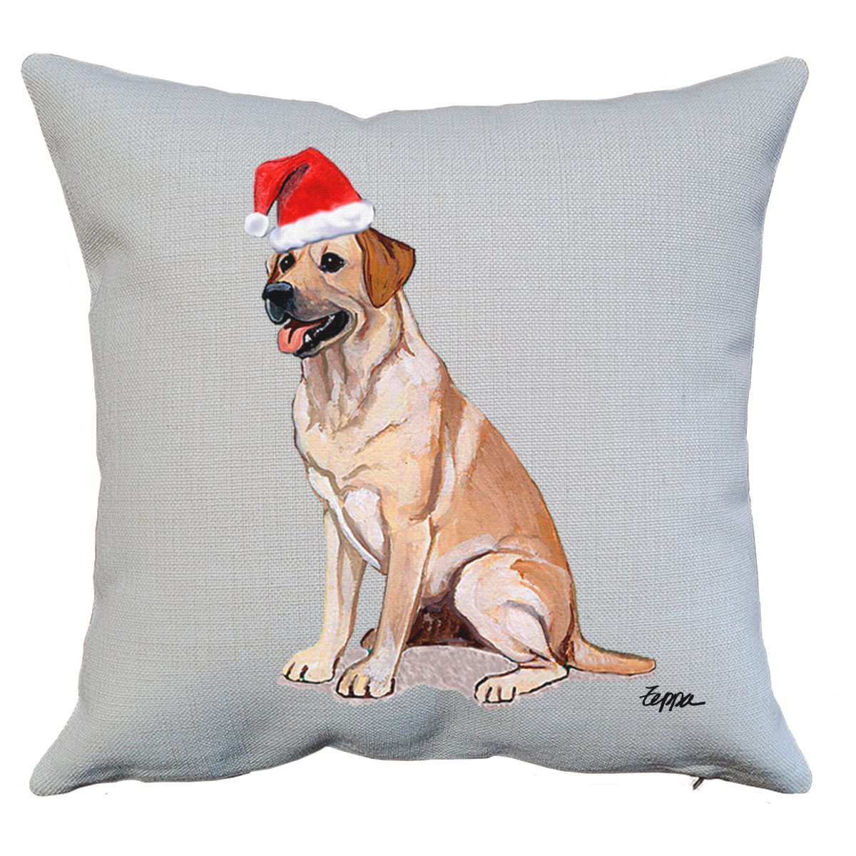 Yellow Lab Santa Pillow