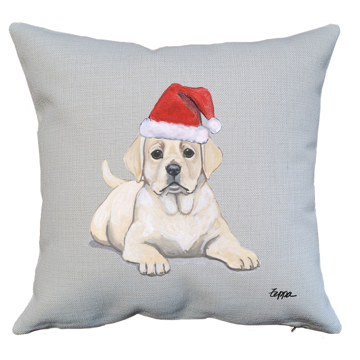 Yellow Lab Puppy Santa Pillow