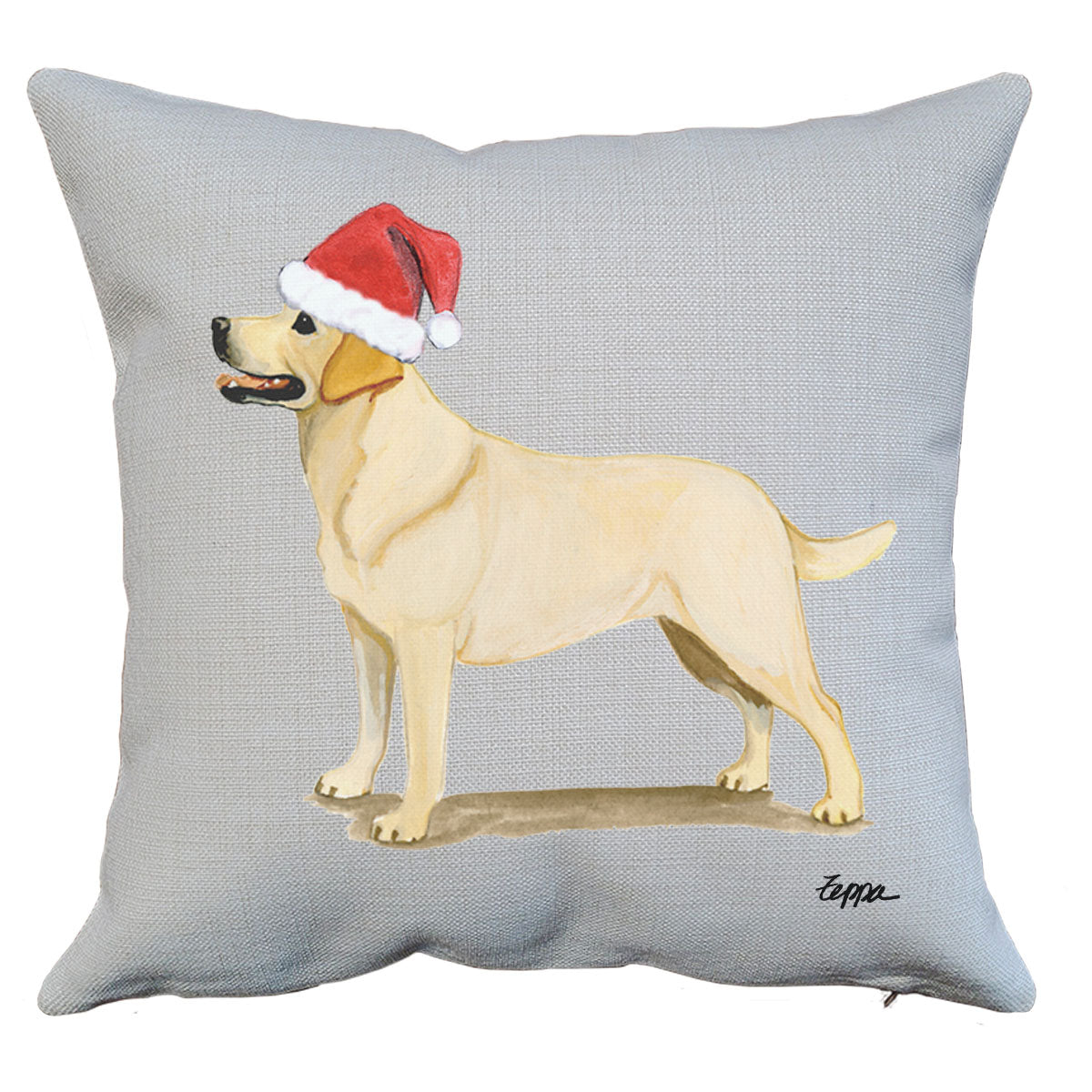 Yellow Lab Standing Santa Pillow