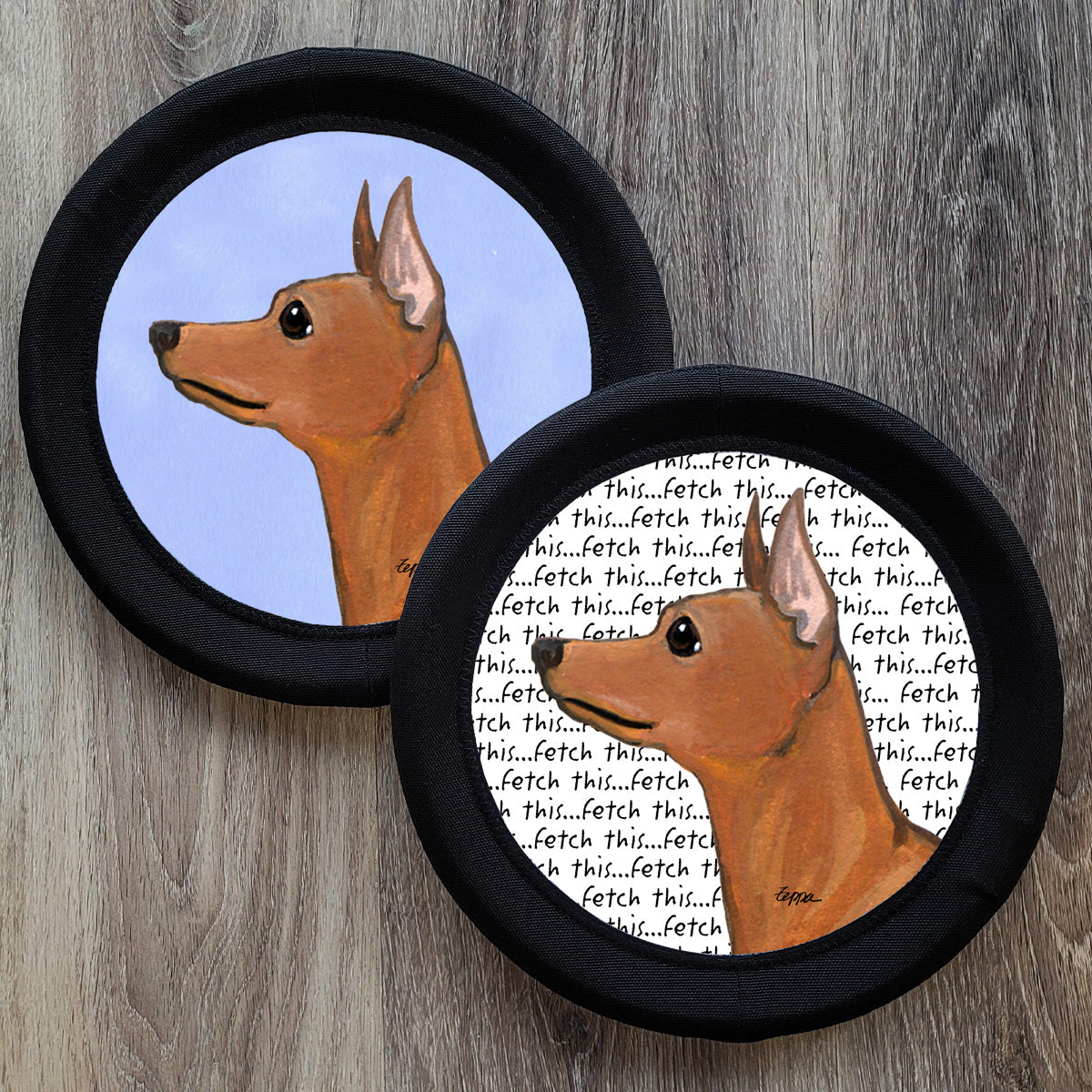 Red Miniature Pinscher FotoFrisby Flying Disk Dog Toy