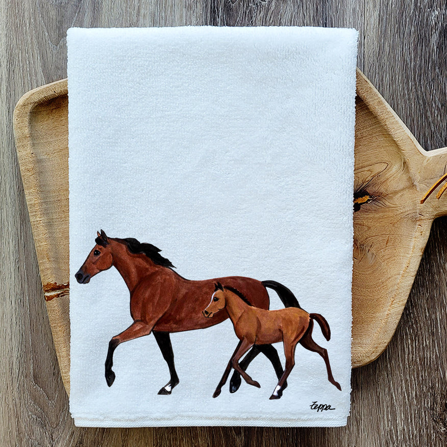 Mare and Foal Kitchen Towel