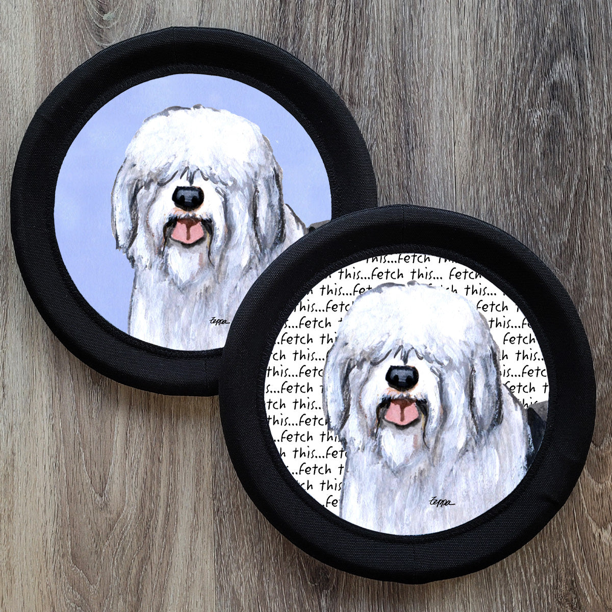 Old English Sheepdog FotoFrisby Flying Disk Dog Toy