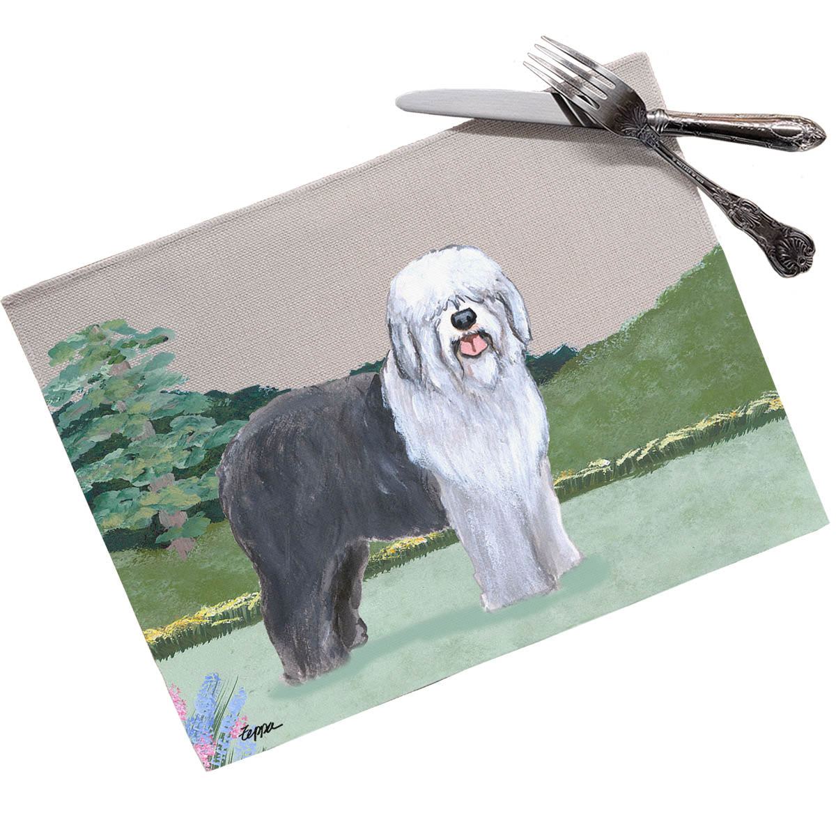 Old English Sheepdog Scenic Placemats