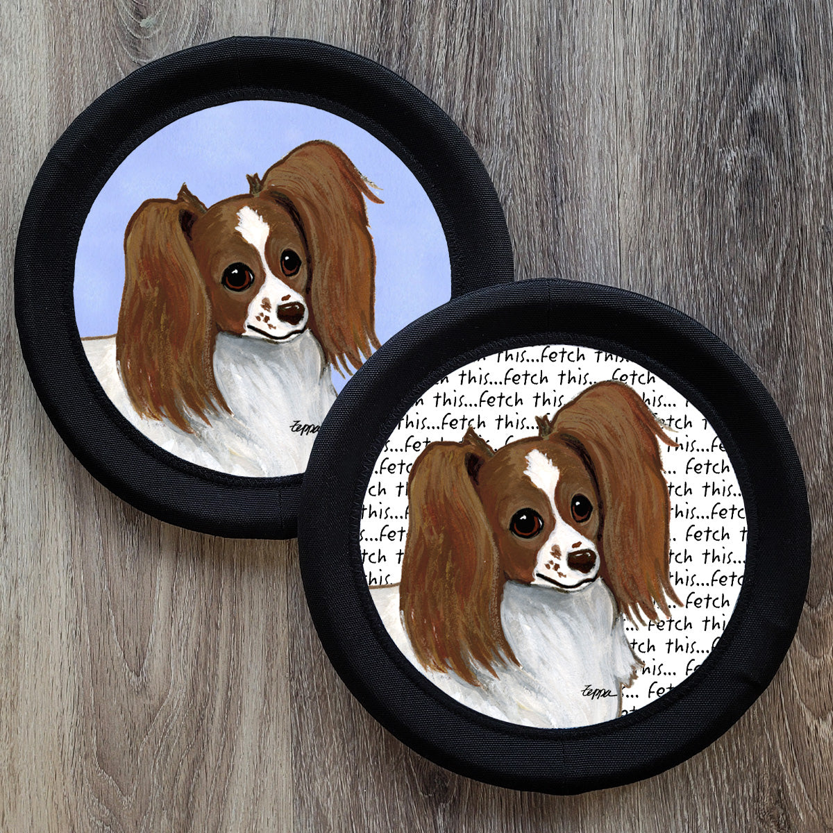 Red Papillon FotoFrisby Flying Disk Dog Toy
