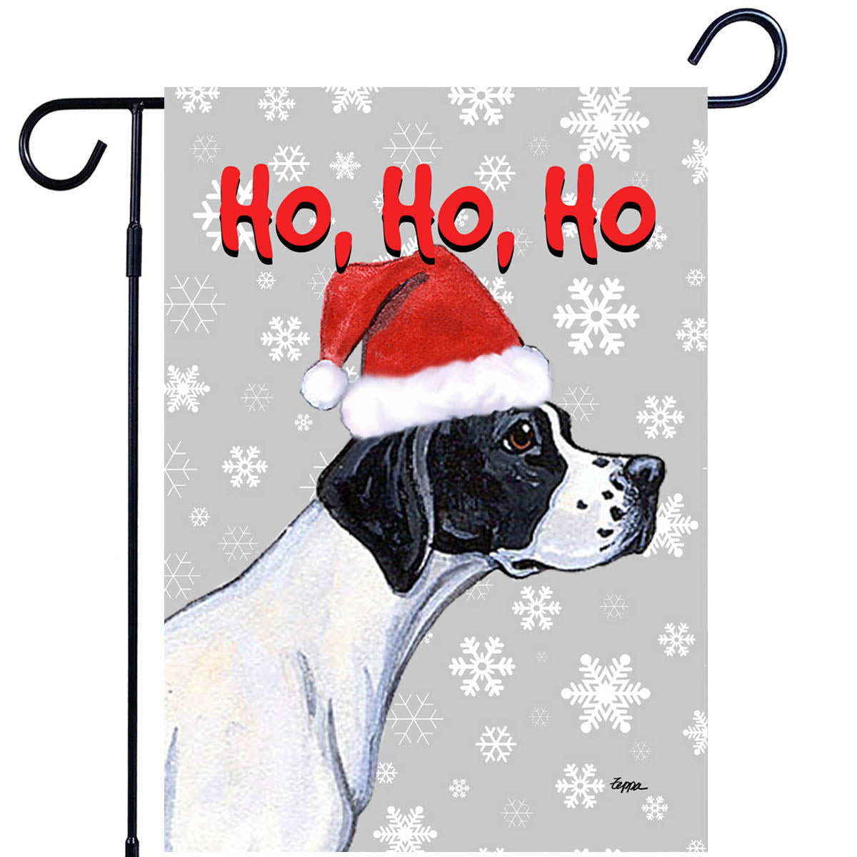 Pointer Ho Ho Ho Garden Flag
