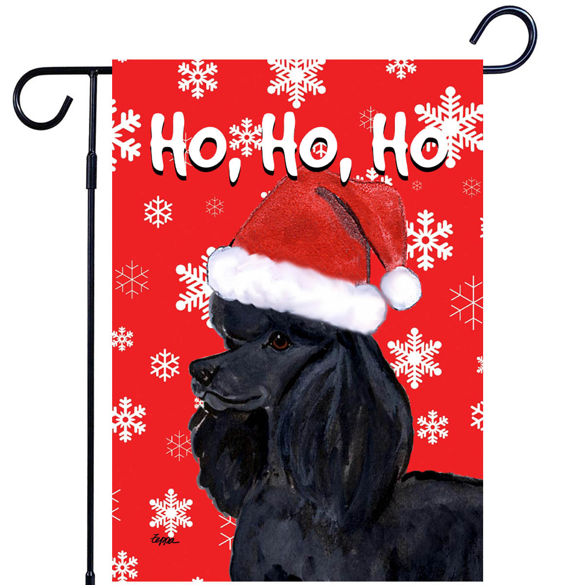Poodle Ho Ho Ho Garden Flag