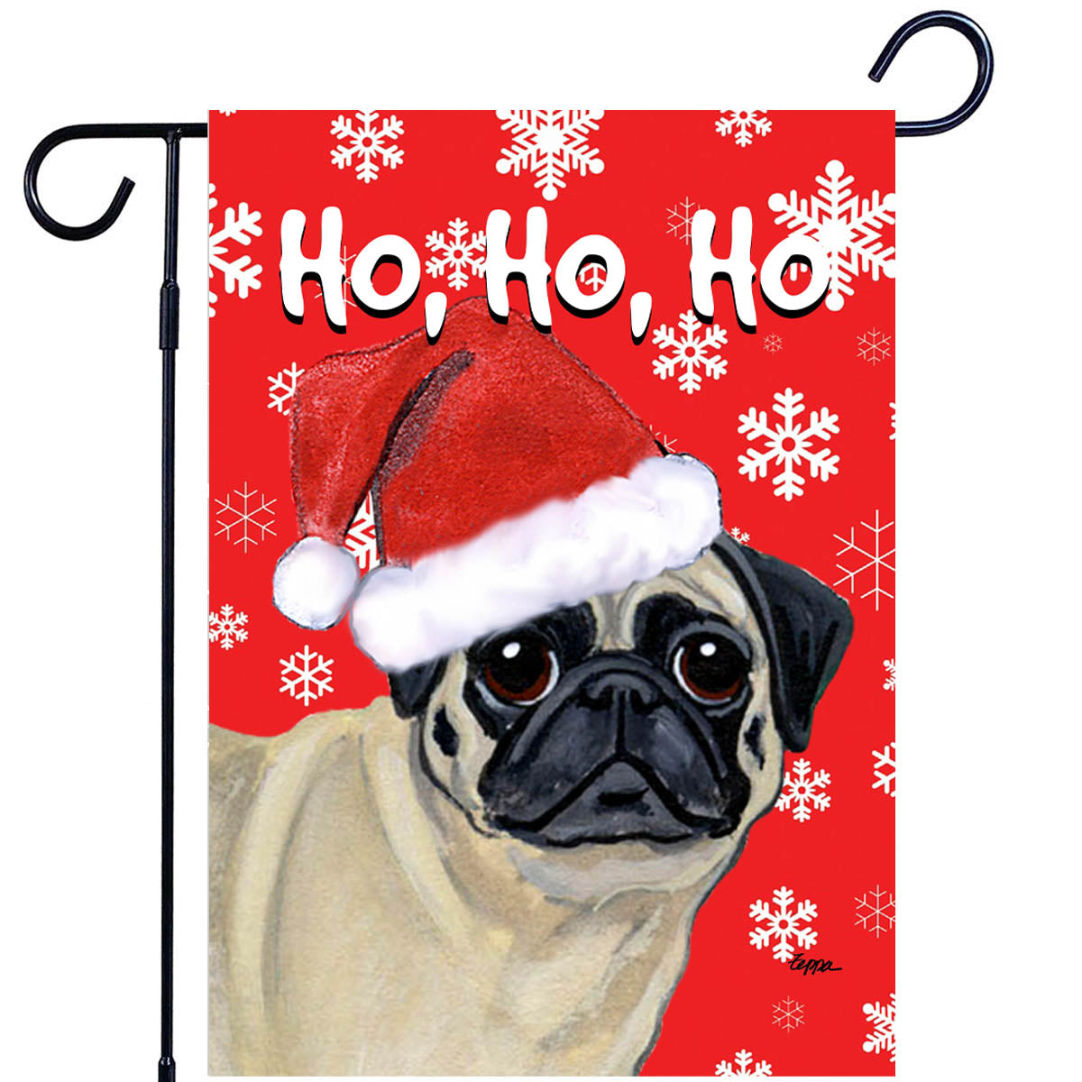 Pug Ho Ho Ho Garden Flag
