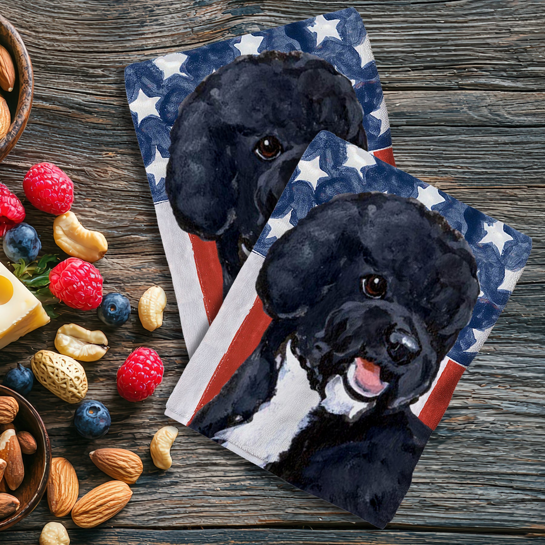 Portuguese Water Dog Americana Kitchen Towel Set