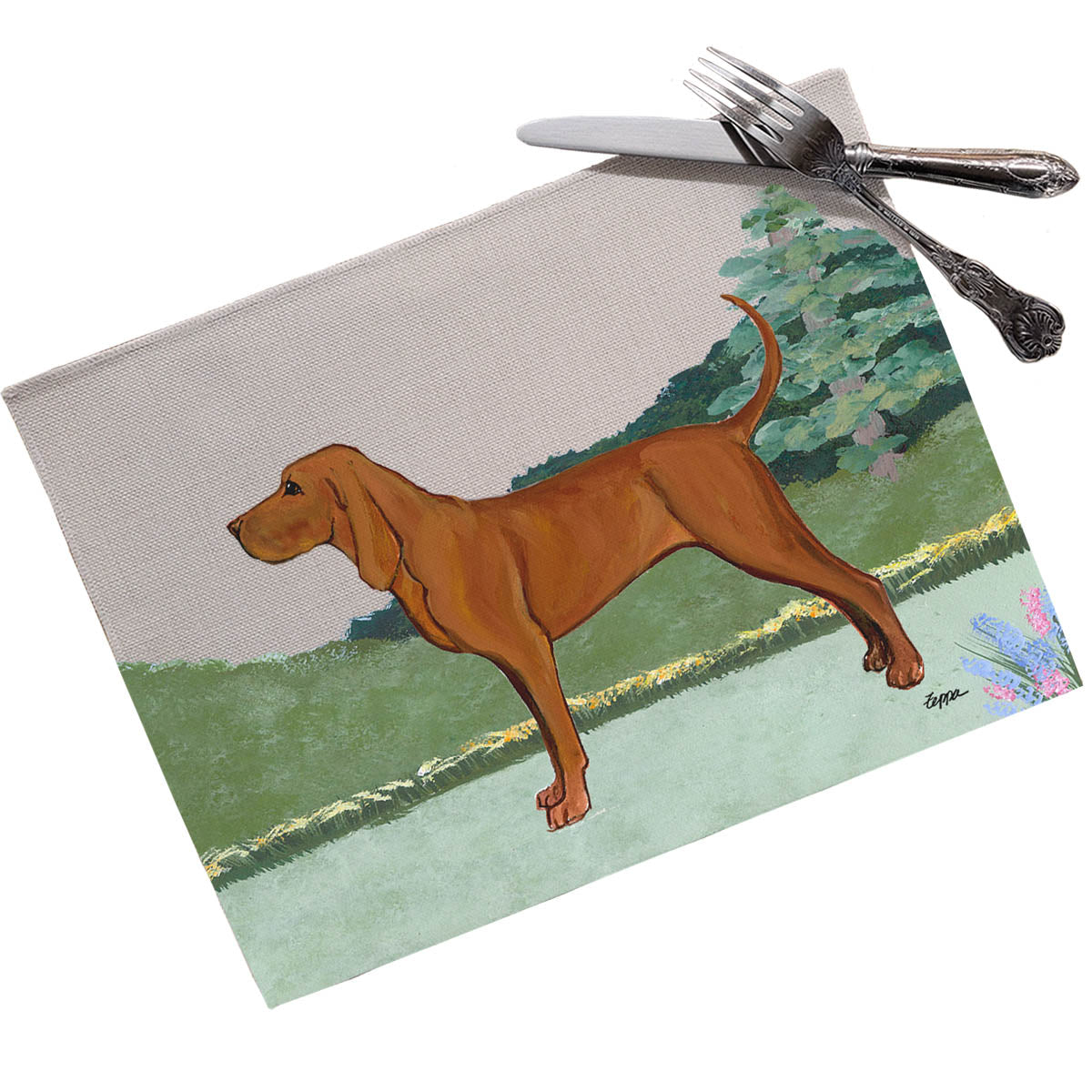 Redbone Coonhound Scenic Placemats