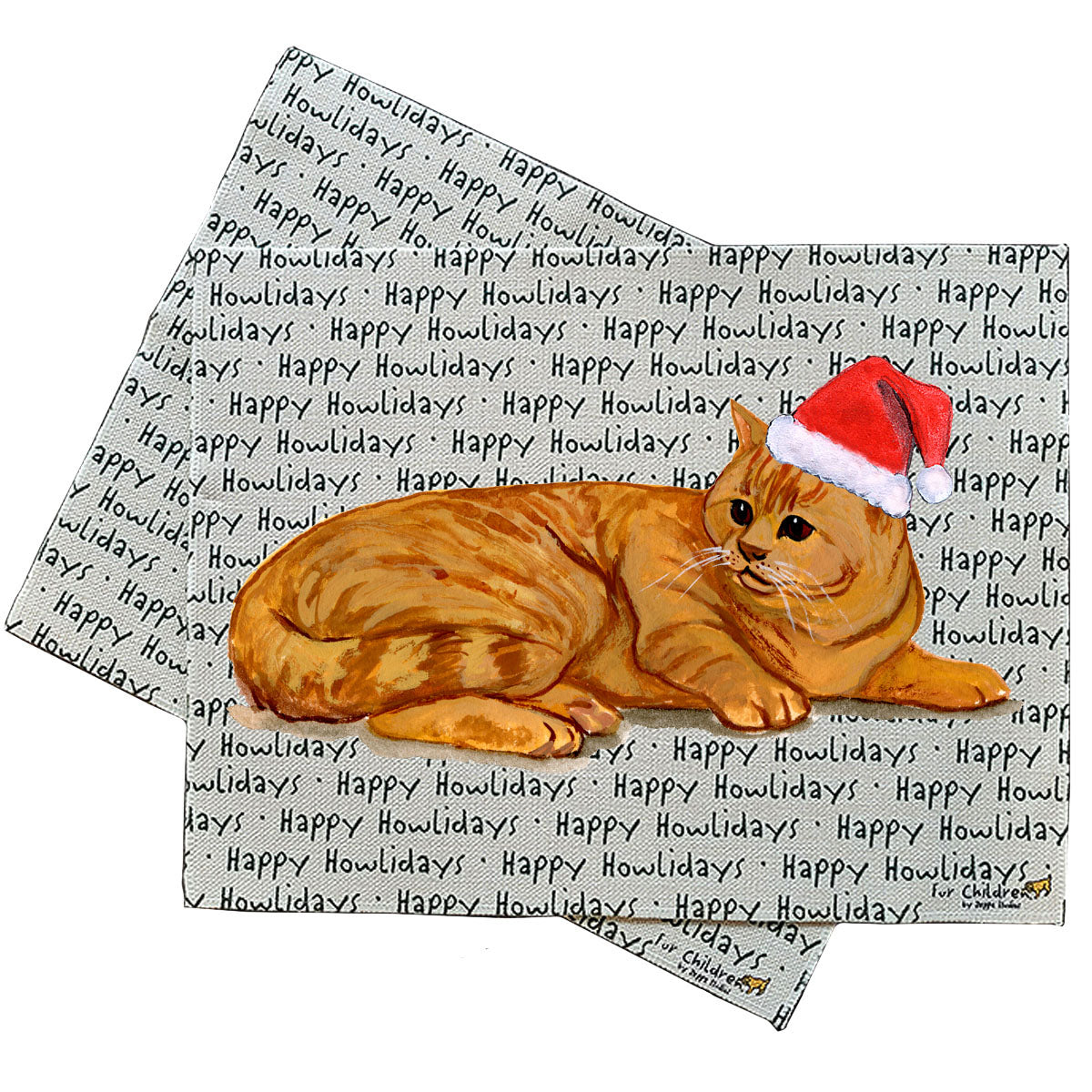 Orange Tabby Cat Howliday Placemats