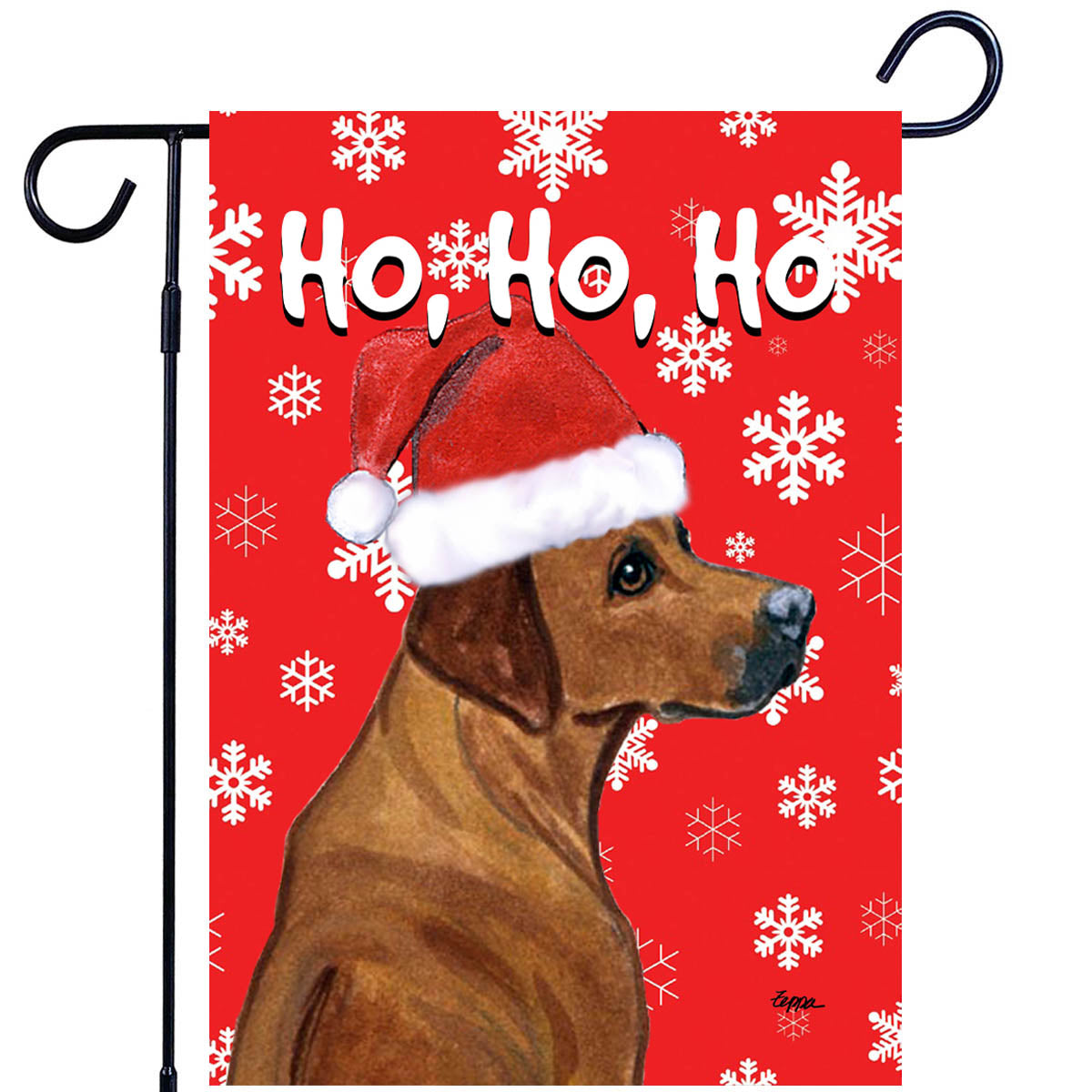 Rhodesian Ridgeback Ho Ho Ho Garden Flag