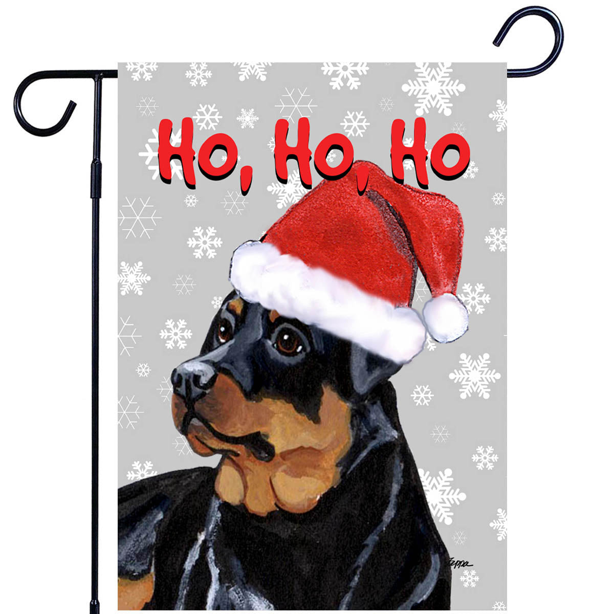Rottweiler Ho Ho Ho Garden Flag