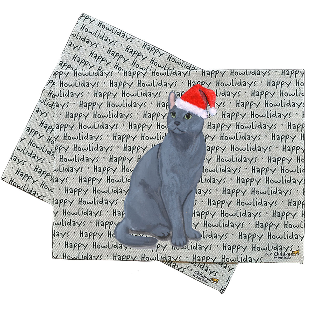Russian Blue Cat Howliday Placemats