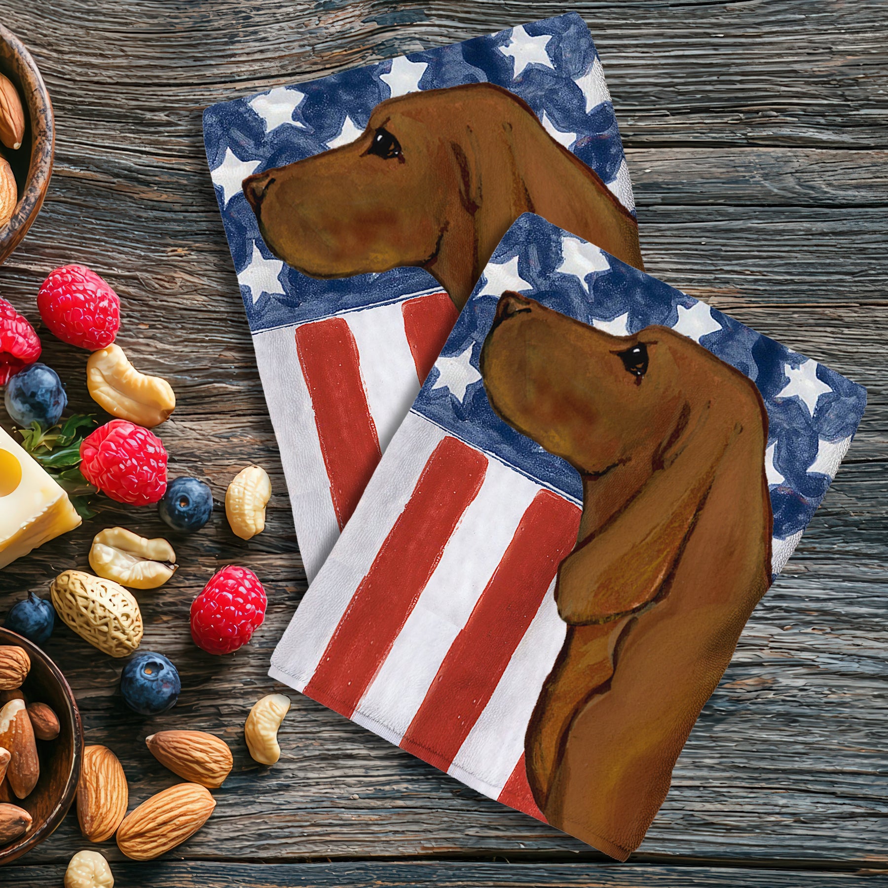 Redbone Coonhound Americana Kitchen Towel Set