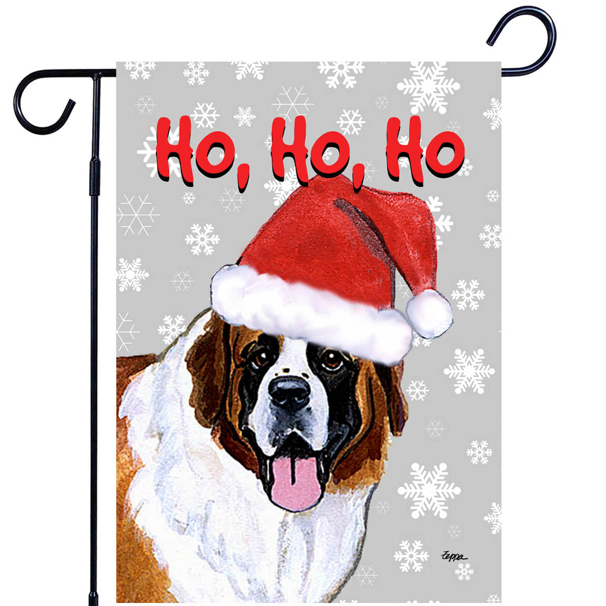 Saint Bernard Ho Ho Ho Garden Flag