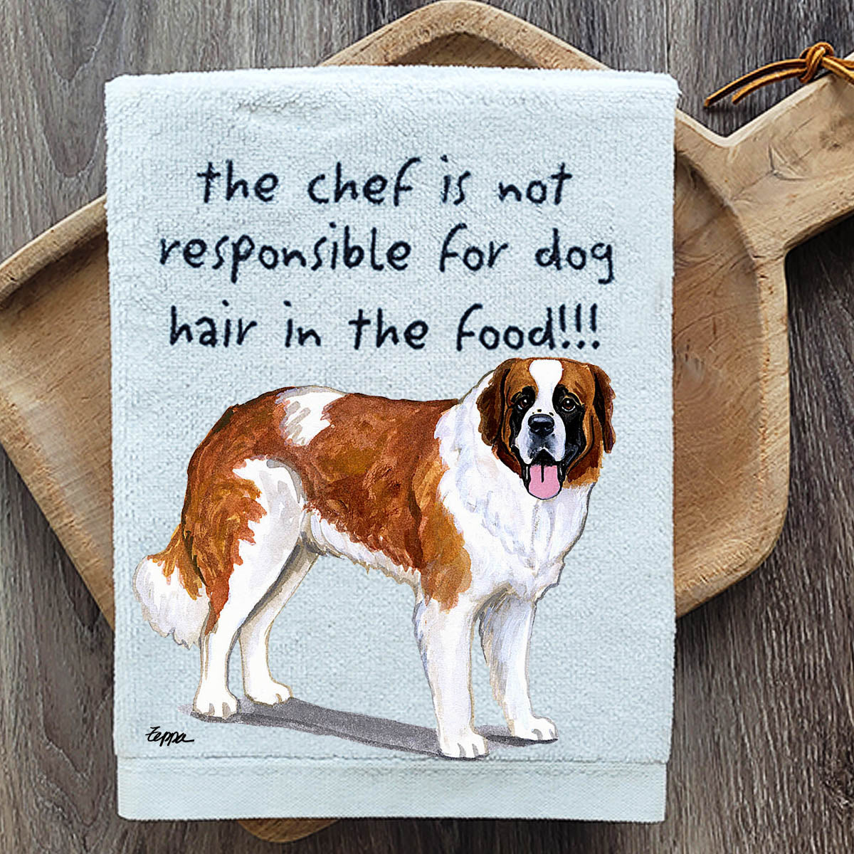 Pawsitively Adorable Saint Bernard Kitchen Towel