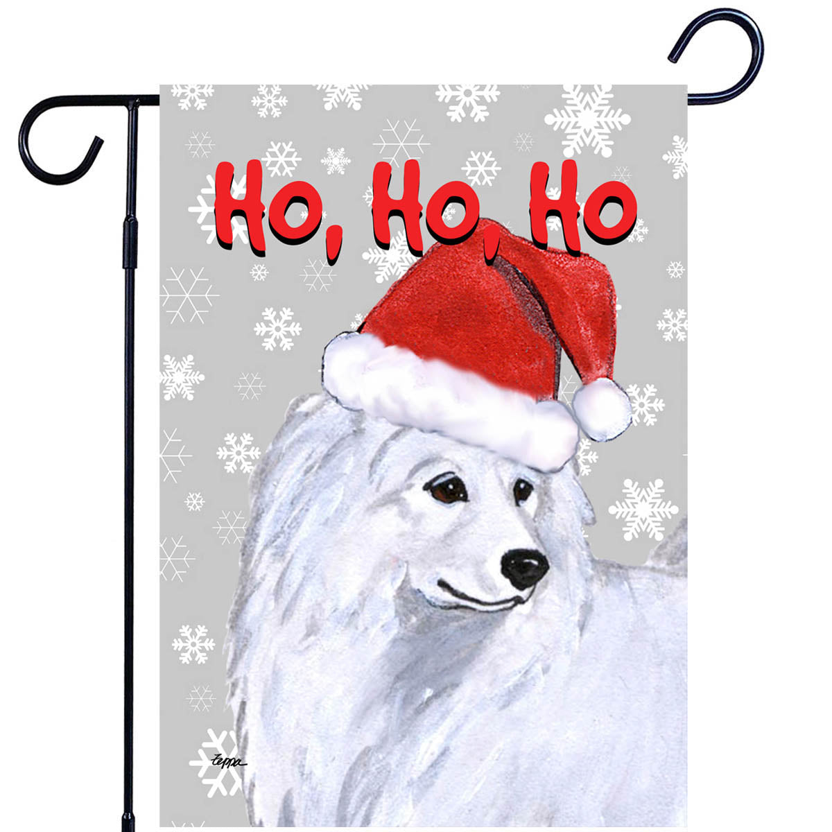 Samoyed Ho Ho Ho Garden Flag