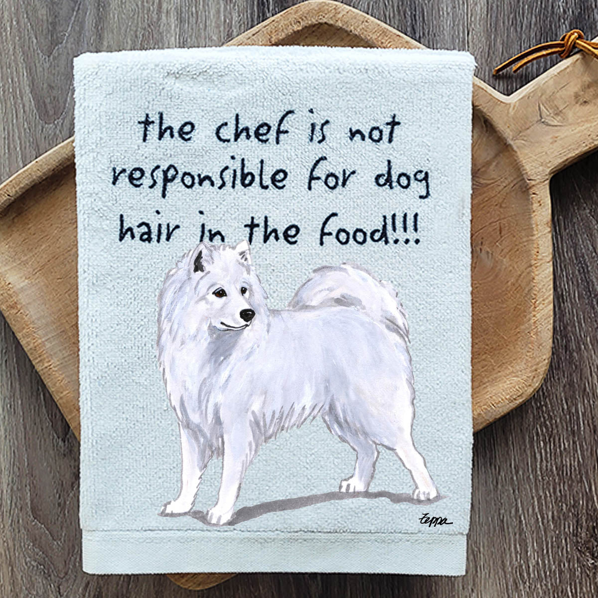 Pawsitively Adorable Samoyed Kitchen Towel