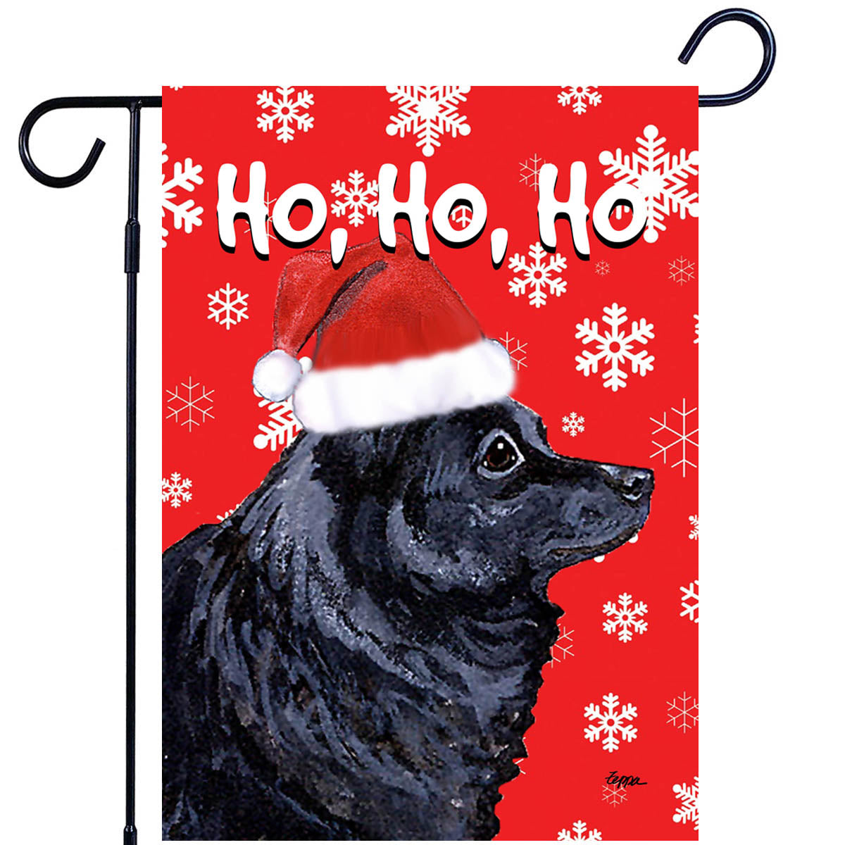 Schipperke Ho Ho Ho Garden Flag