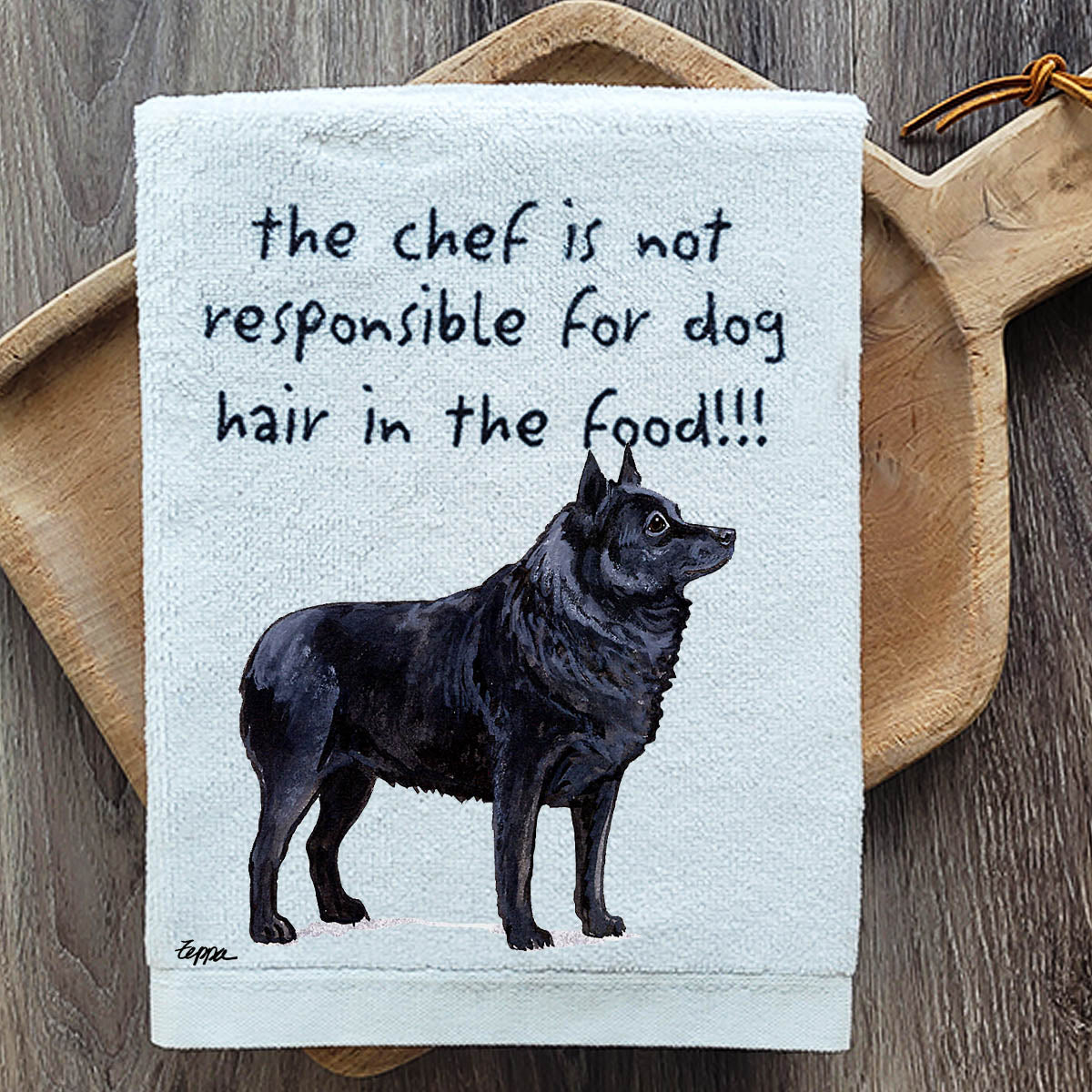 Pawsitively Adorable Schipperke Kitchen Towel
