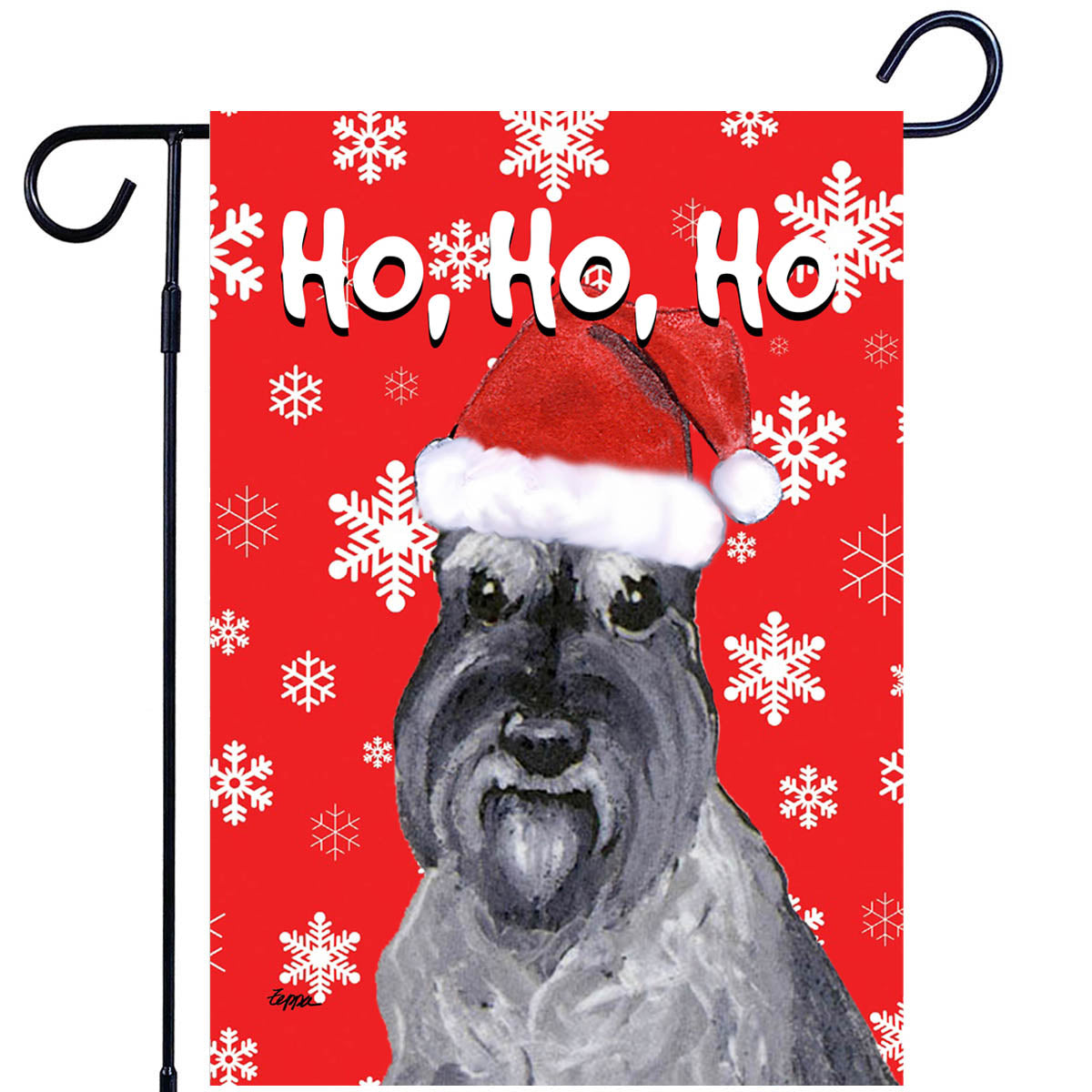 Schnauzer Ho Ho Ho Garden Flag