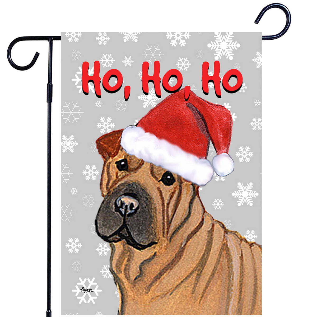 Shar-Pei Ho Ho Ho Garden Flag