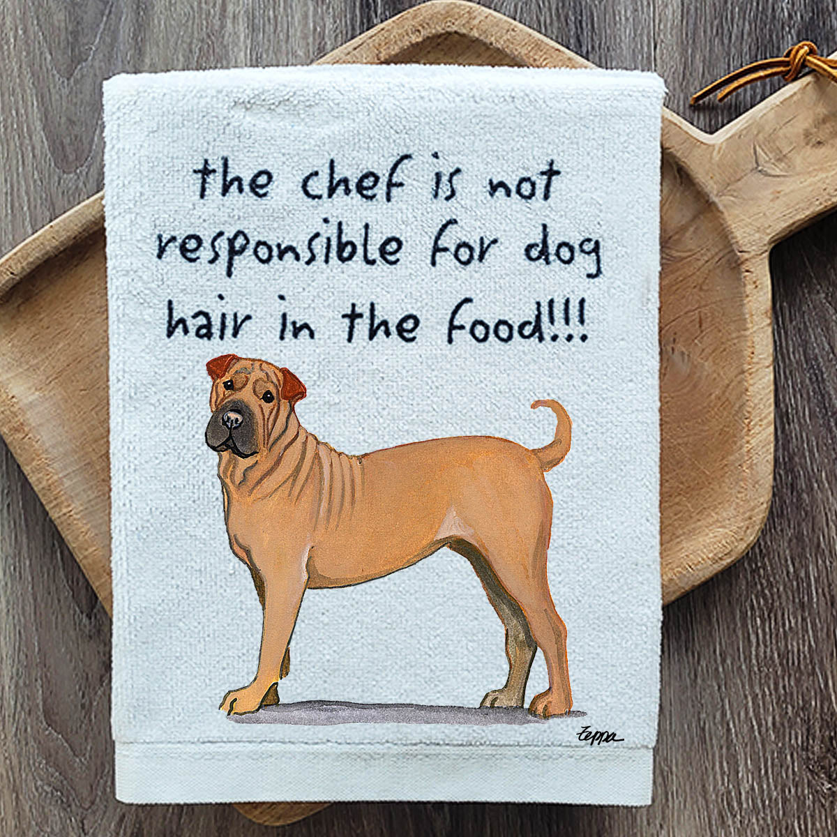 Pawsitively Adorable Sharpei Kitchen Towel