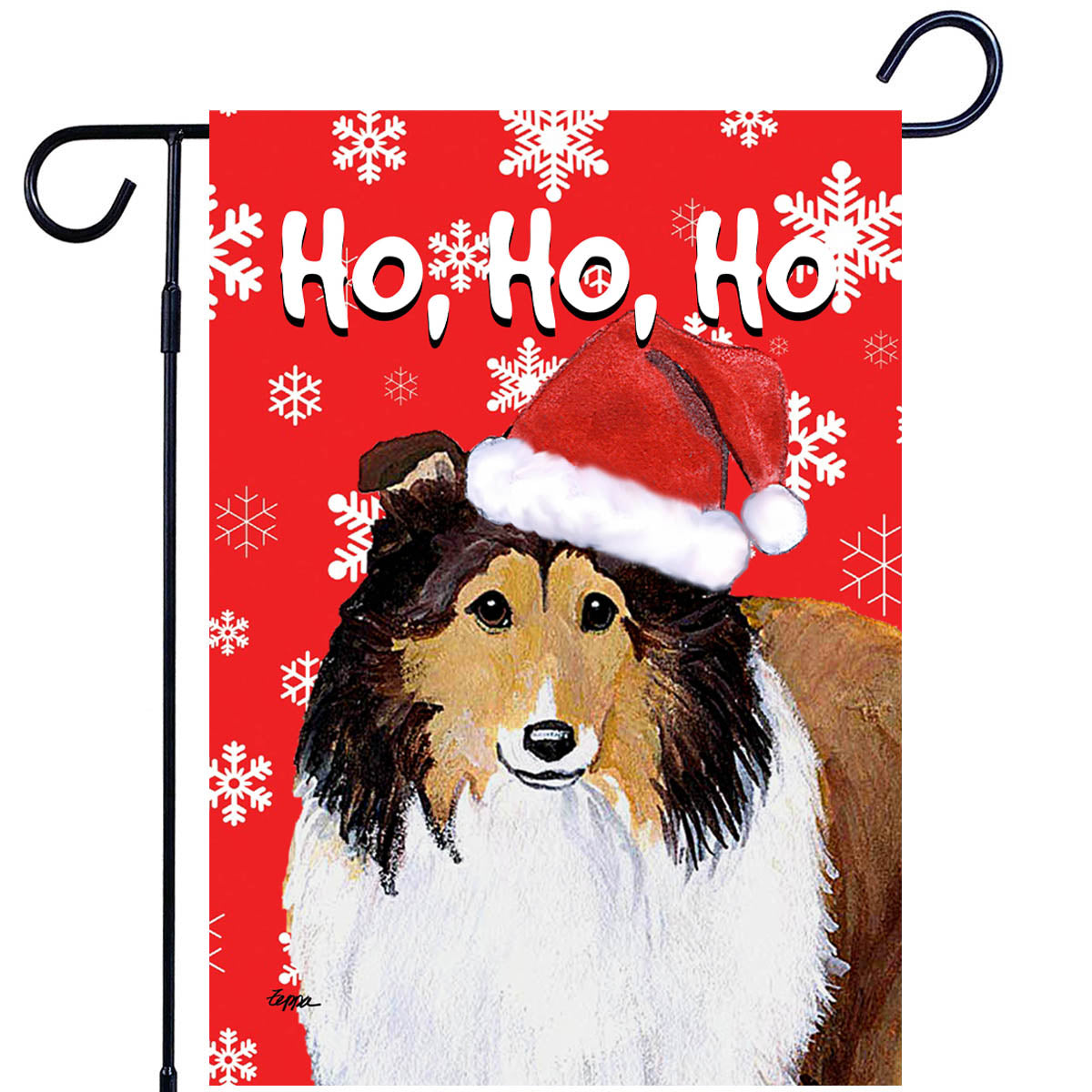 Shetland Sheepdog Ho Ho Ho Garden Flag