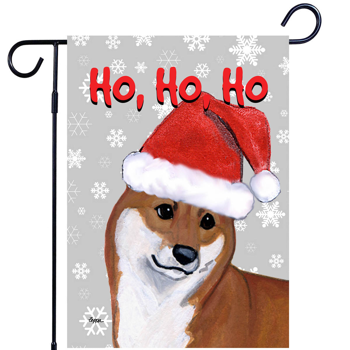 Shiba Inu Ho Ho Ho Garden Flag