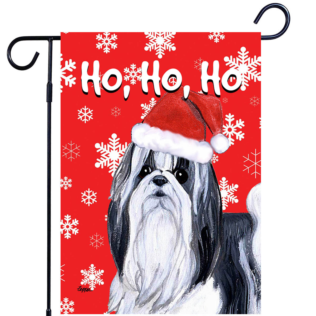 Shih Tzu Ho Ho Ho Garden Flag