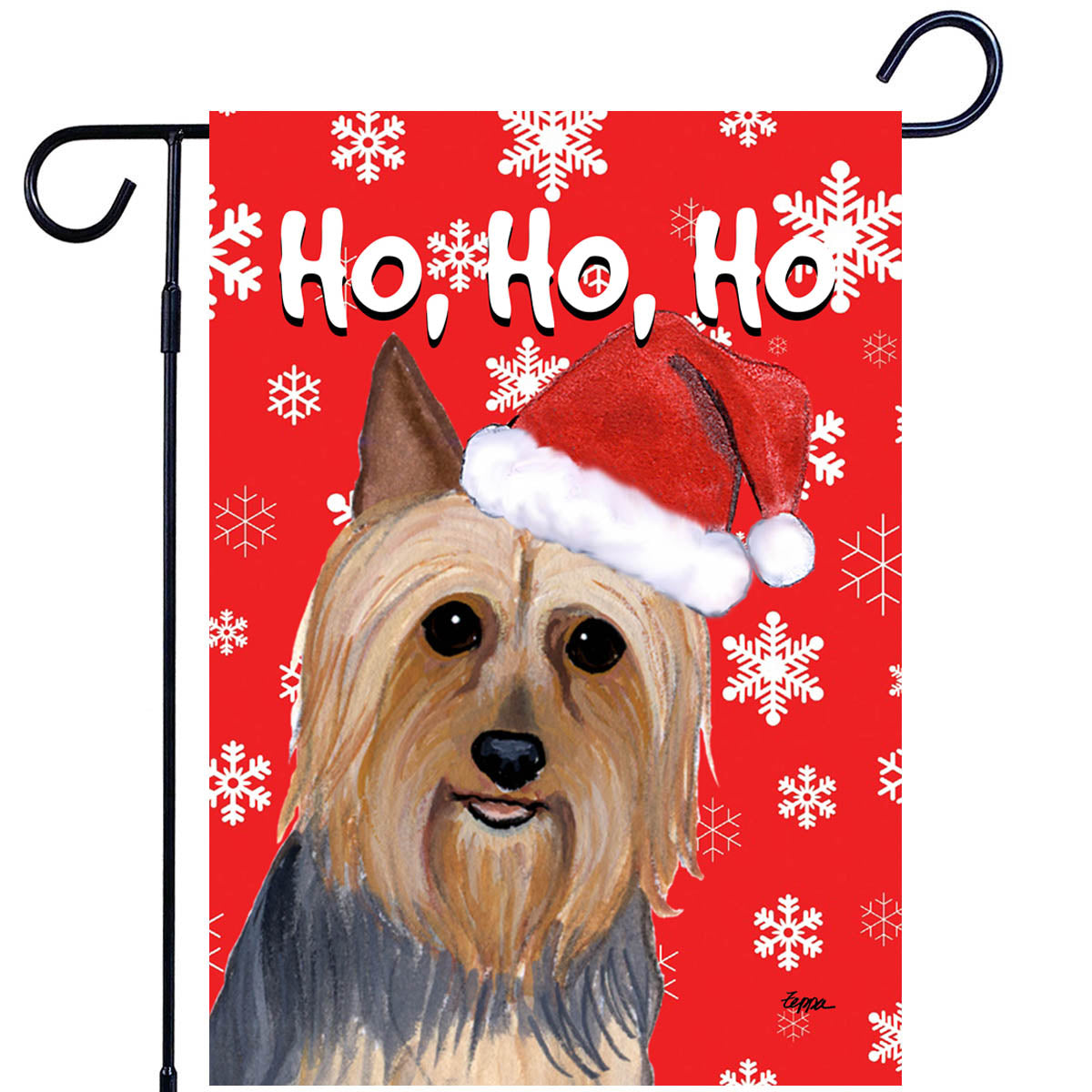 Silky Terrier Ho Ho Ho Garden Flag