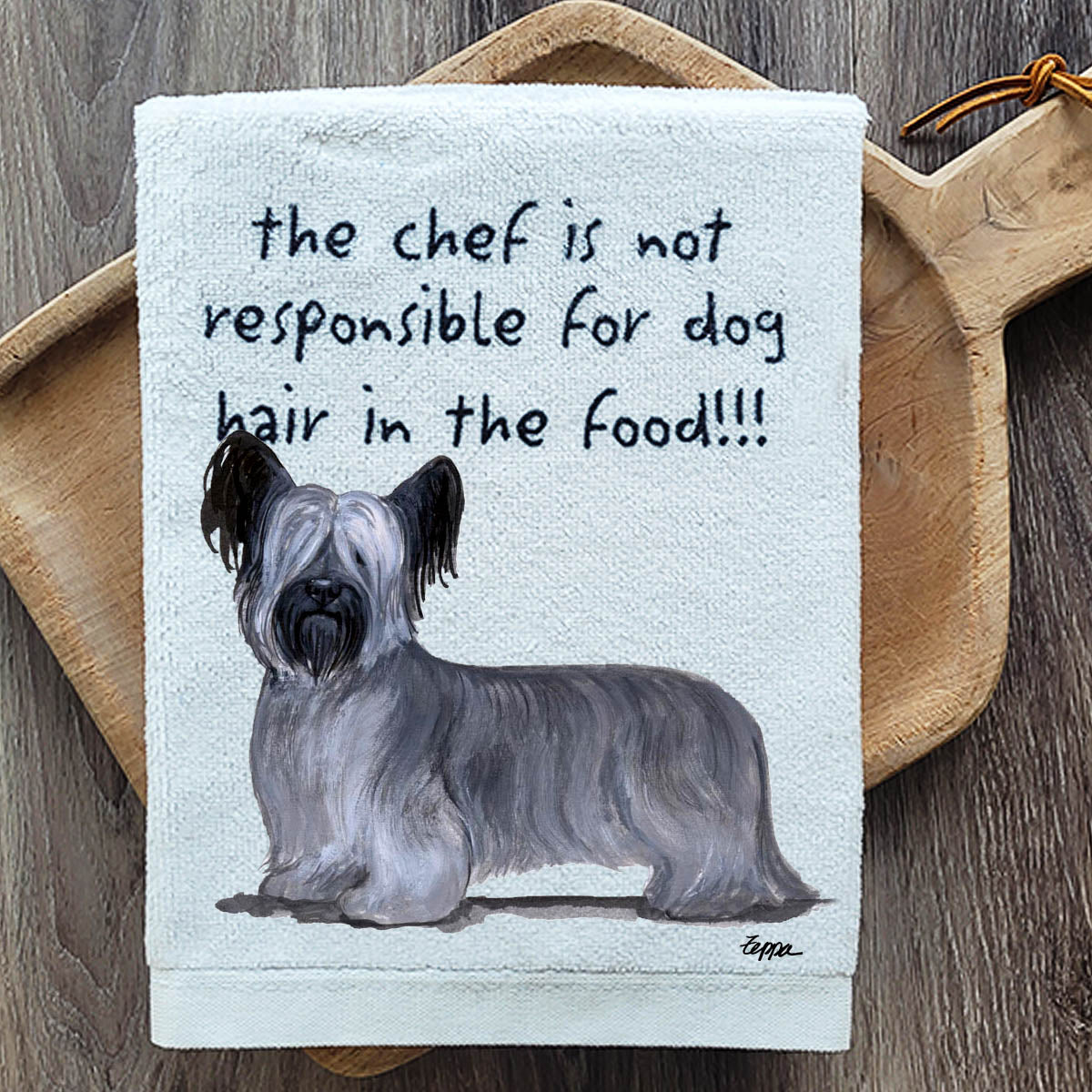 Pawsitively Adorable Skye Terrier Kitchen Towel