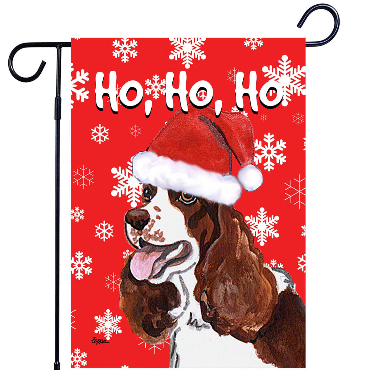 Springer Spaniel Ho Ho Ho Garden Flag
