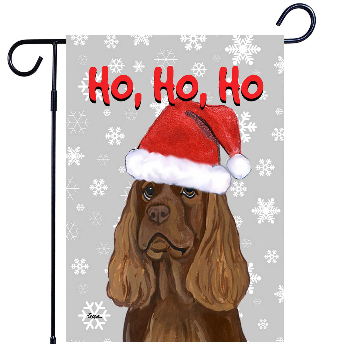 Sussex Spaniel Ho Ho Ho Garden Flag