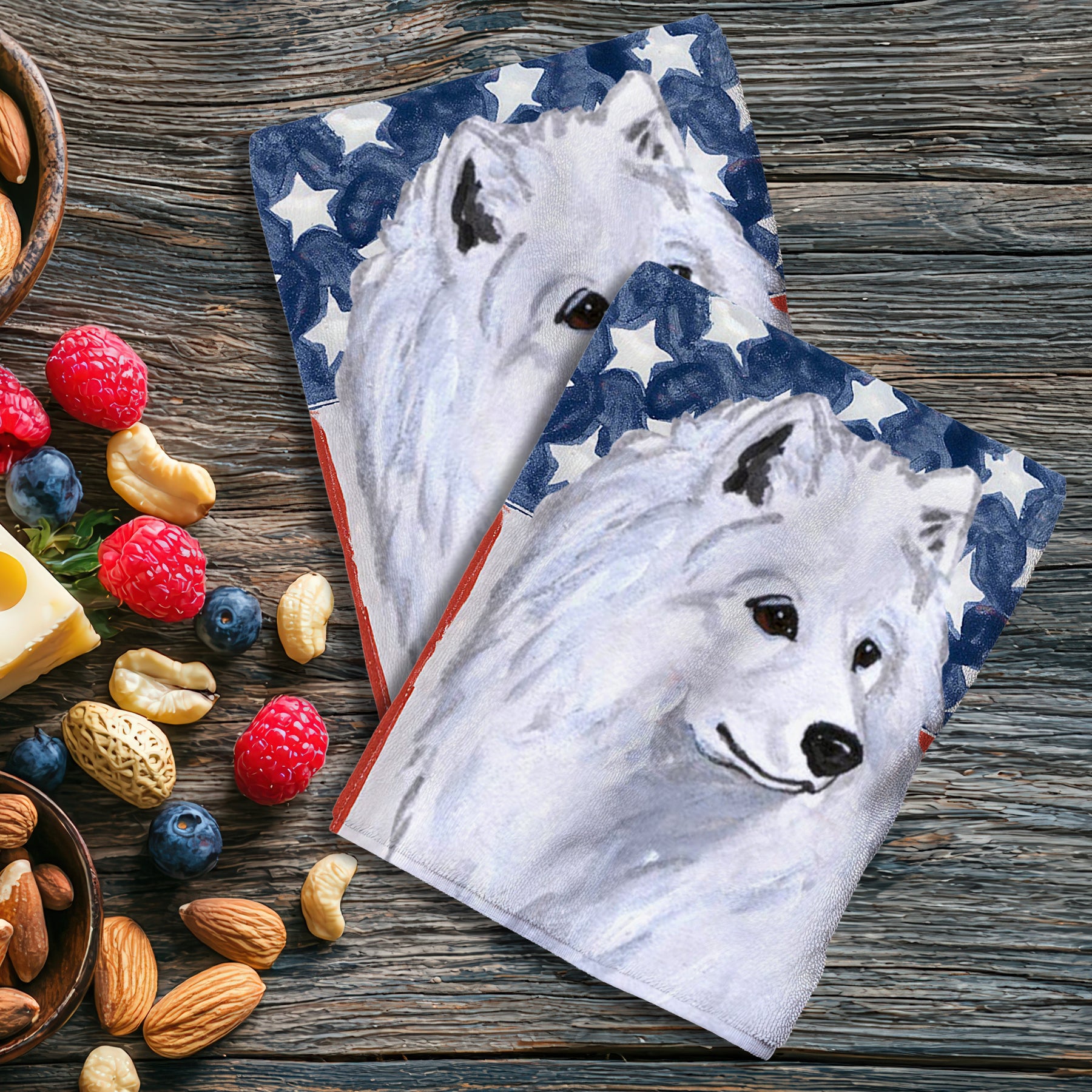 Samoyed Americana Kitchen Towels
