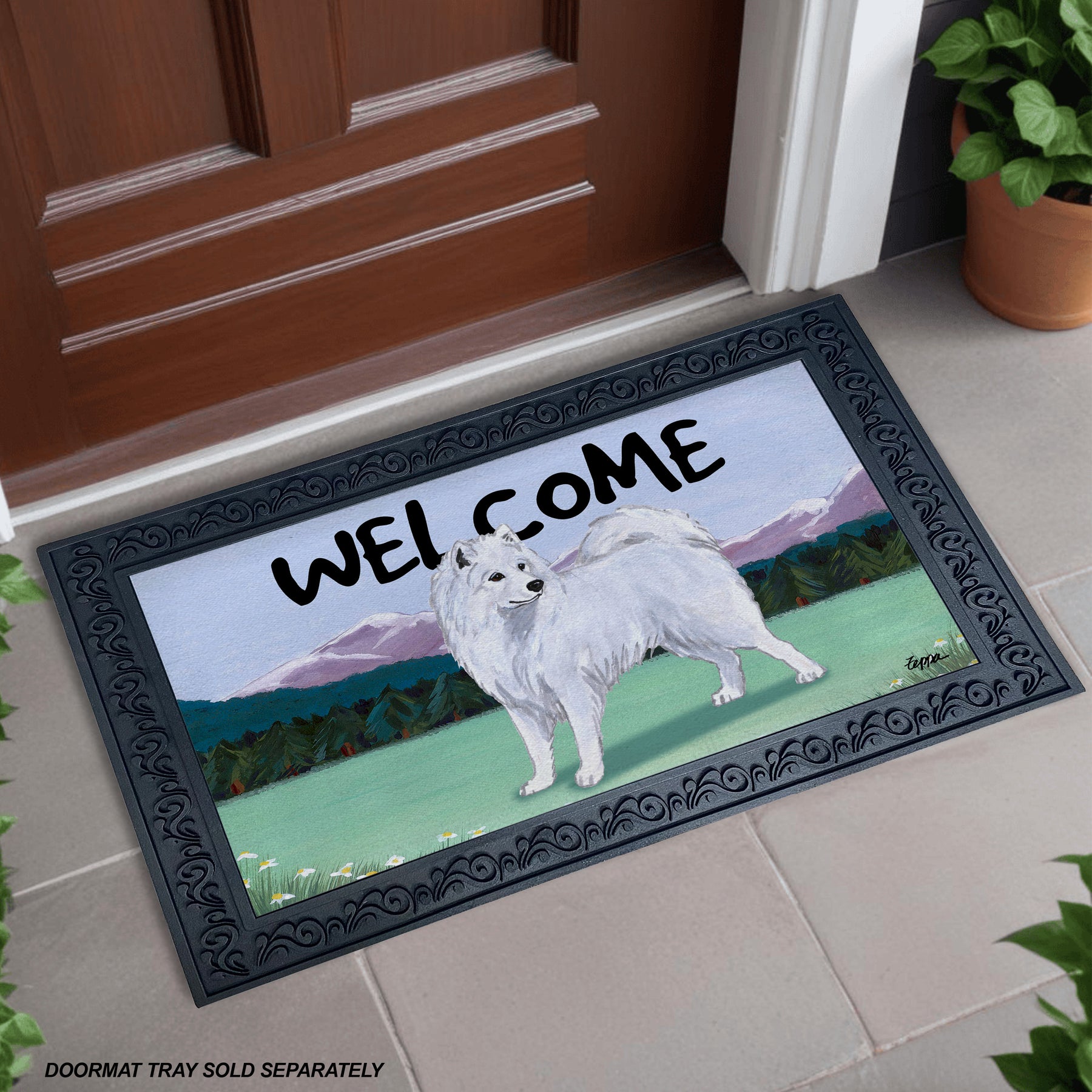 Samoyed Scenic Welcome Mat