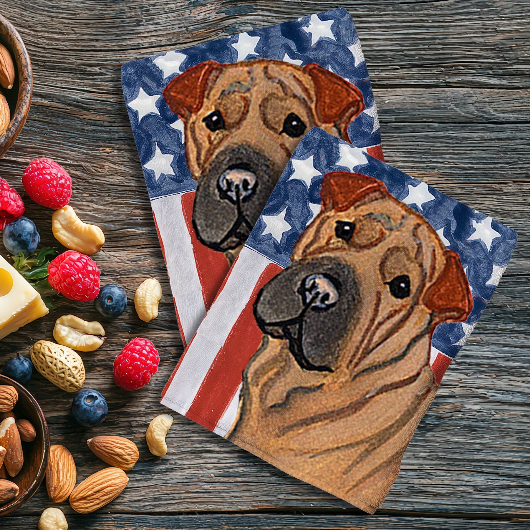 Shar Pei Americana Kitchen Towel Set