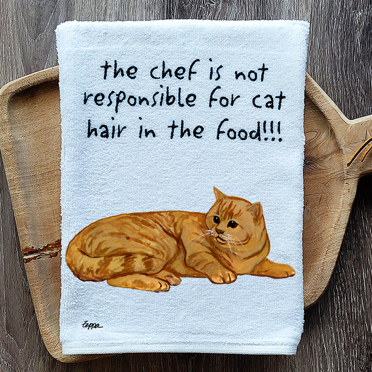 Pawsitively Adorable Orange Tabby Kitchen Towel