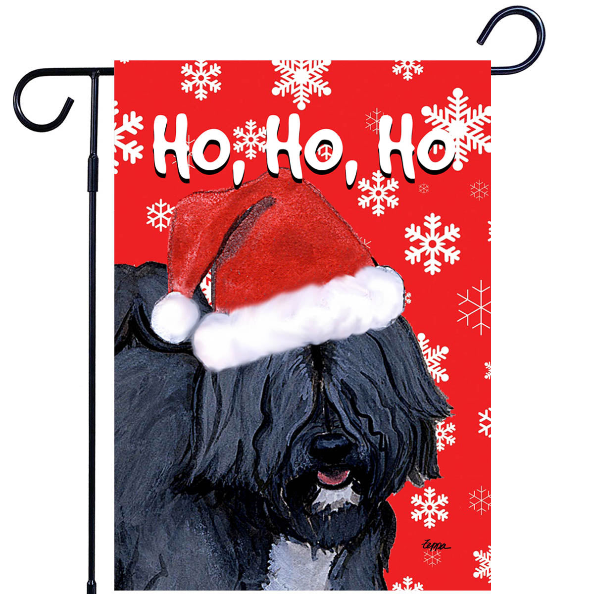 Tibetan Terrier Ho Ho Ho Garden Flag
