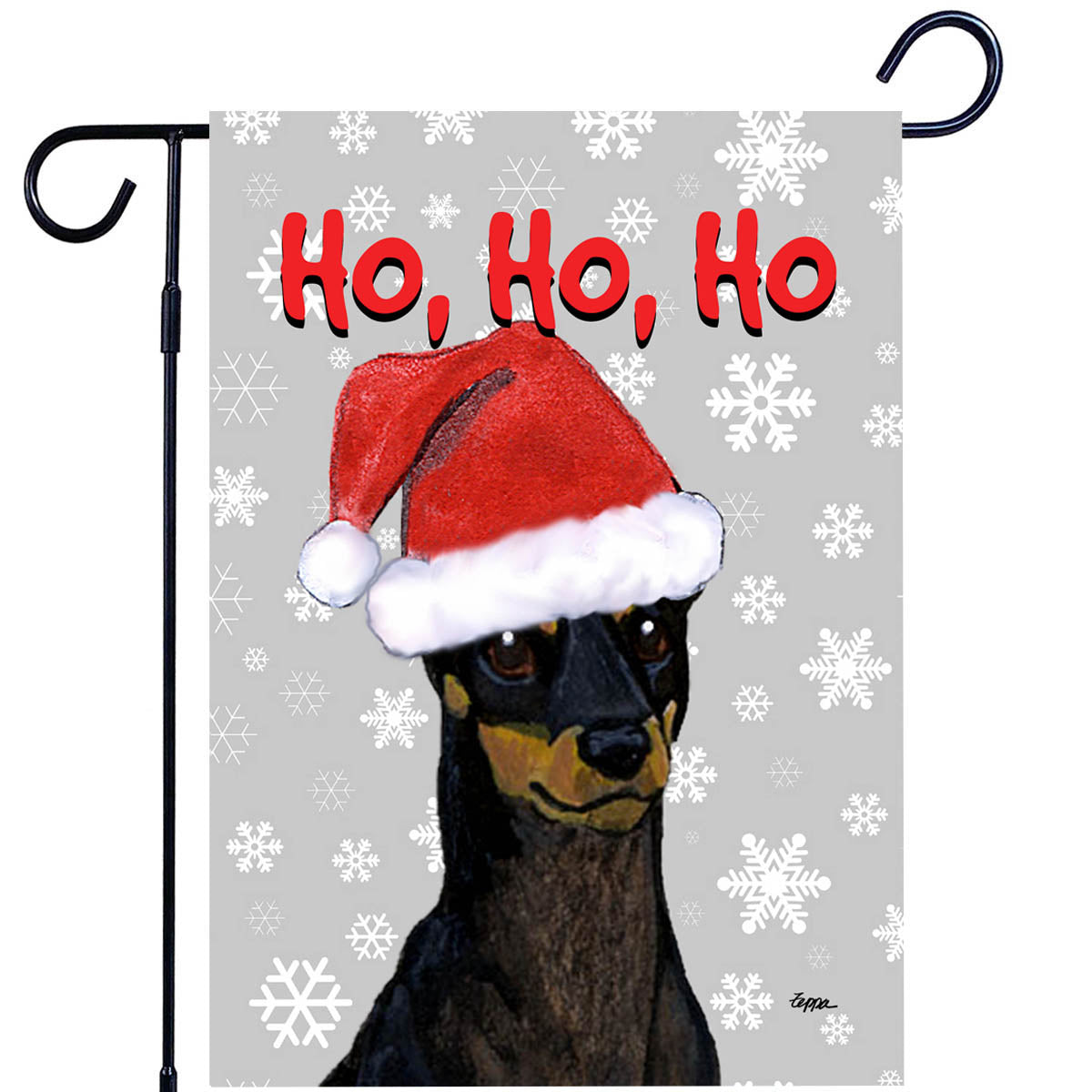 Toy Manchester Terrier Ho Ho Ho Garden Flag