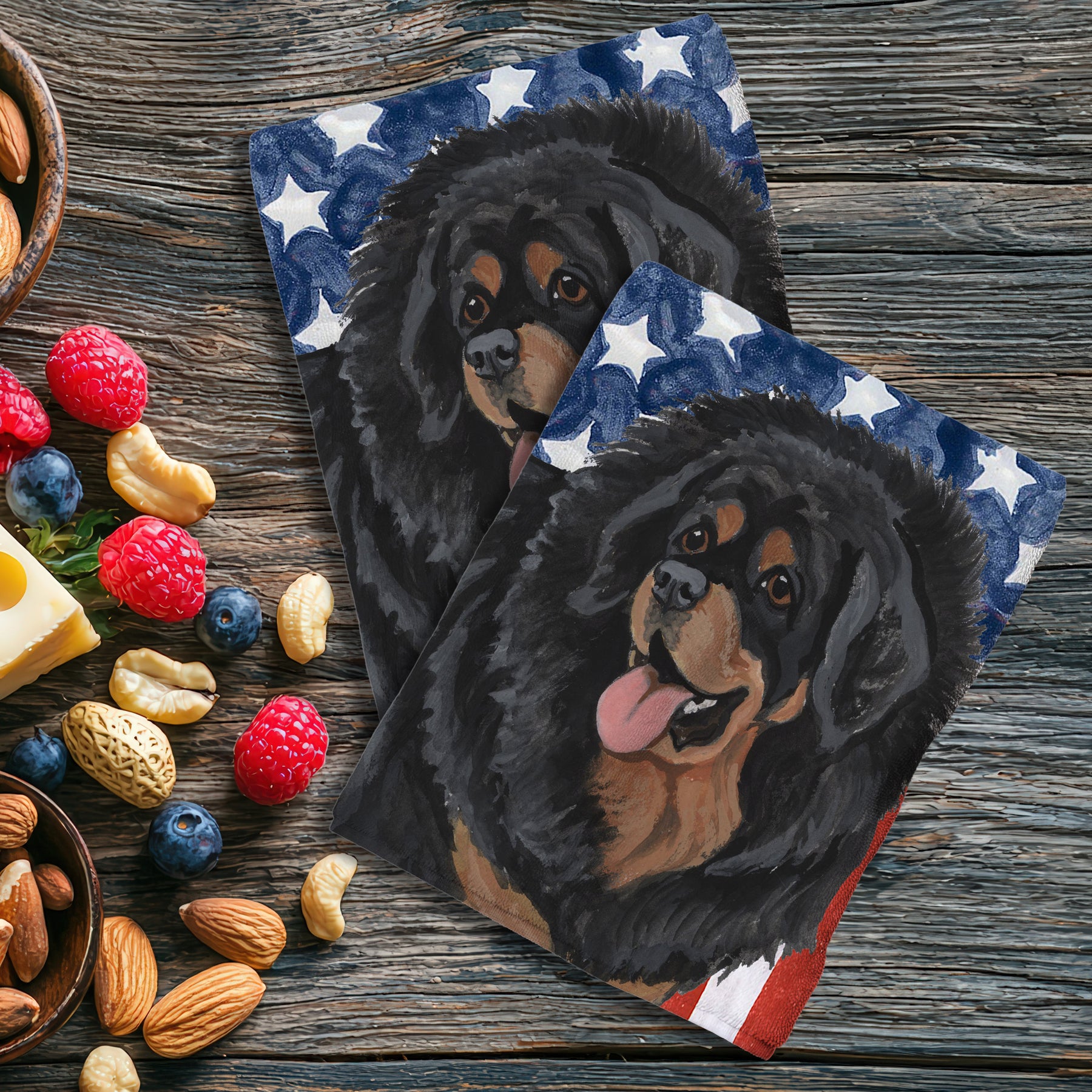 Tibetan Mastiff Americana Kitchen Towel Set