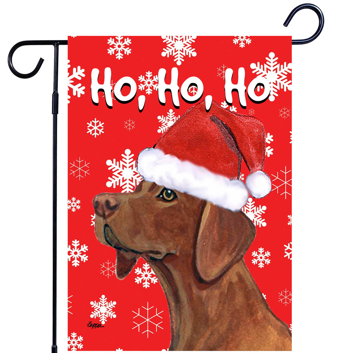 Vizsla Ho Ho Ho Garden Flag