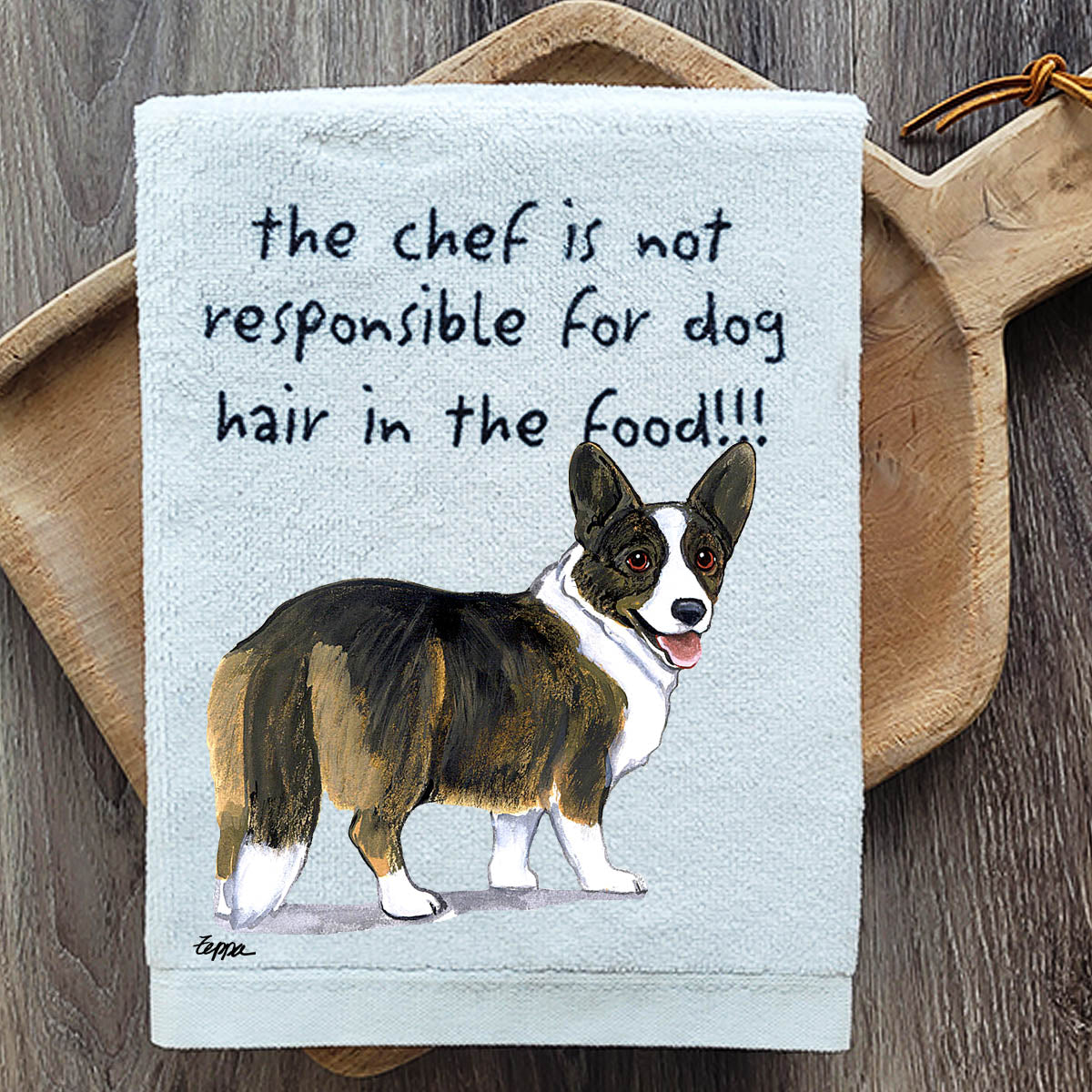 Pawsitively Adorable Cardigan Welsh Corgi Kitchen Towel